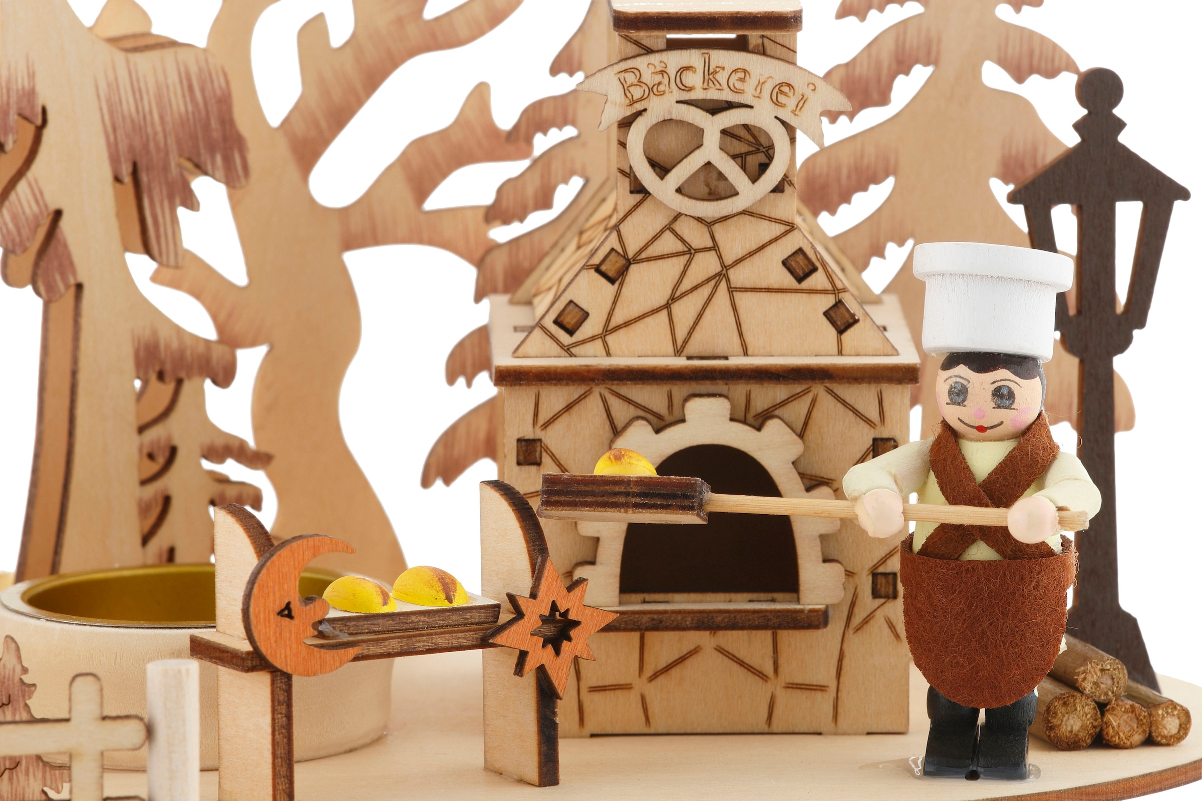 Home affaire Weihnachtspyramide »Bäckerei, Weihnachtsdeko«, Teelichtpyramide  mit Räucherofen, Höhe ca. 23 cm kaufen | BAUR