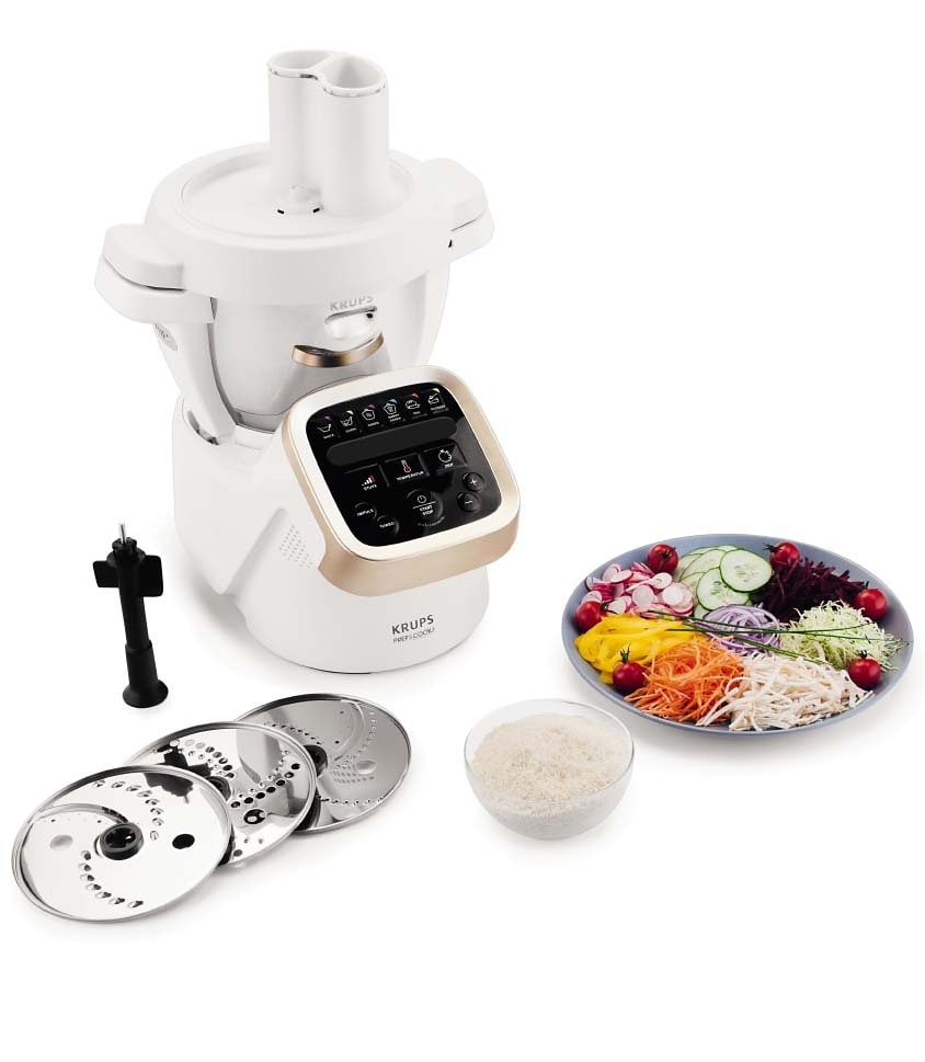 Krups Schnitzelwerk »Prep und Cook Shred & Slice«, für Krups Prep&Cook HP5031, 5 Schneidefunktionen, Metallic, XF551D