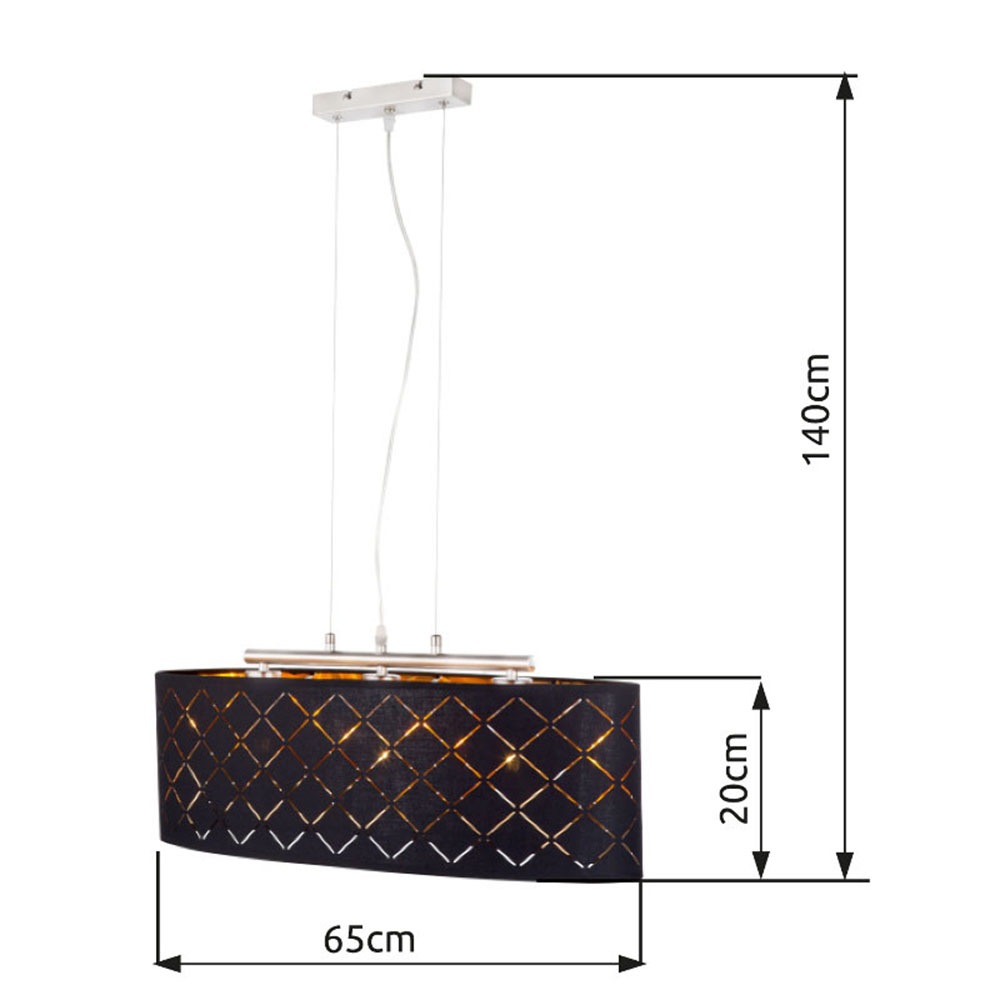 GLOBO LIGHTING Hängeleuchte »CLARKE«, Leuchtmittel E27 | ohne Leuchtmittel, Hängelampe/Pendelleuchte/Dekor/goldfarben/Höhe kürzbar
