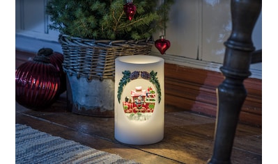 KONSTSMIDE LED-Kerze »Weihnachtsdeko«, LED Echtwachskerze Schneemann mit Zug kaufen