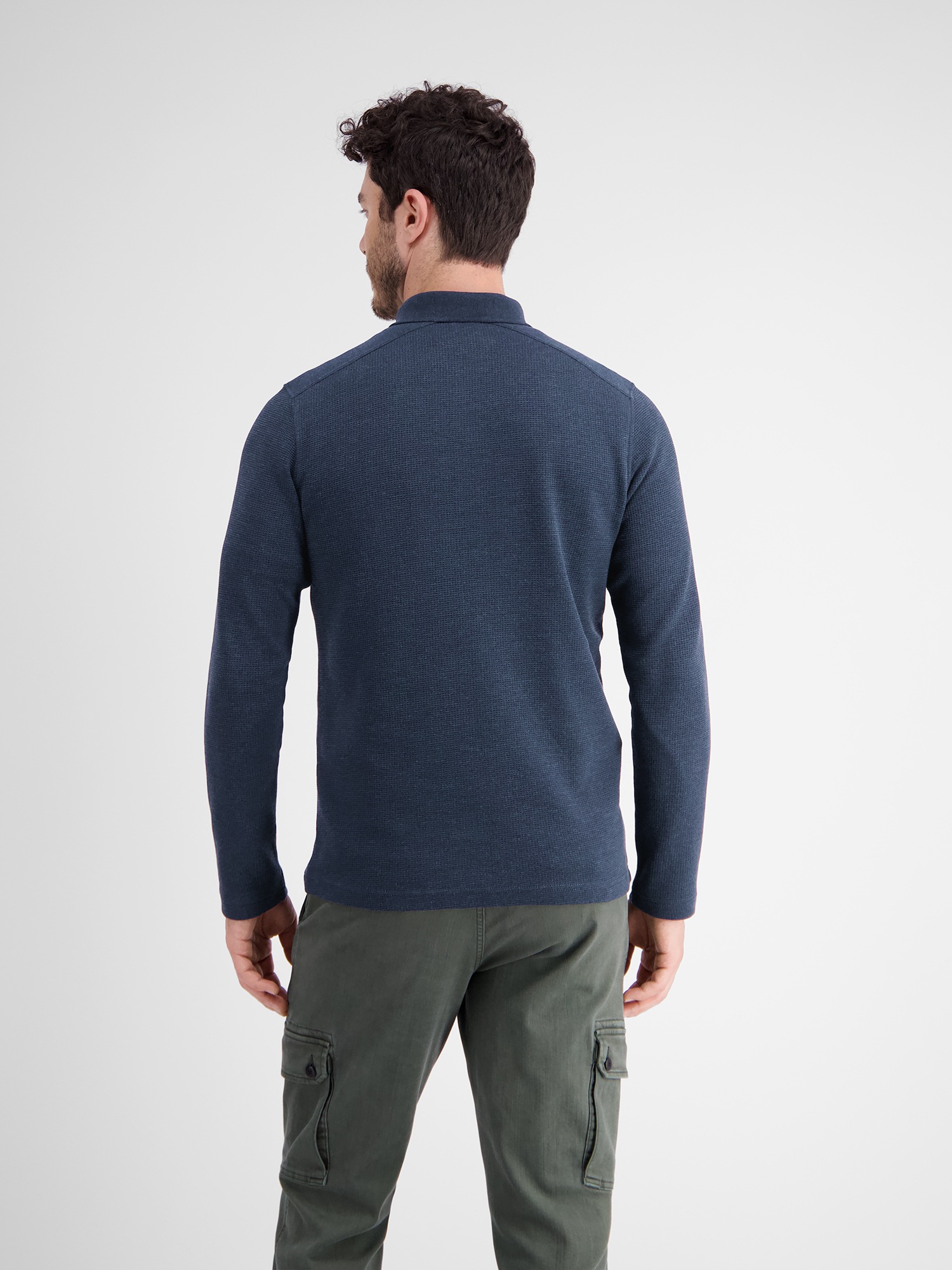 LERROS Sweatshirt "Langarmpolo, unifarbenes Waffelpiqué" günstig online kaufen