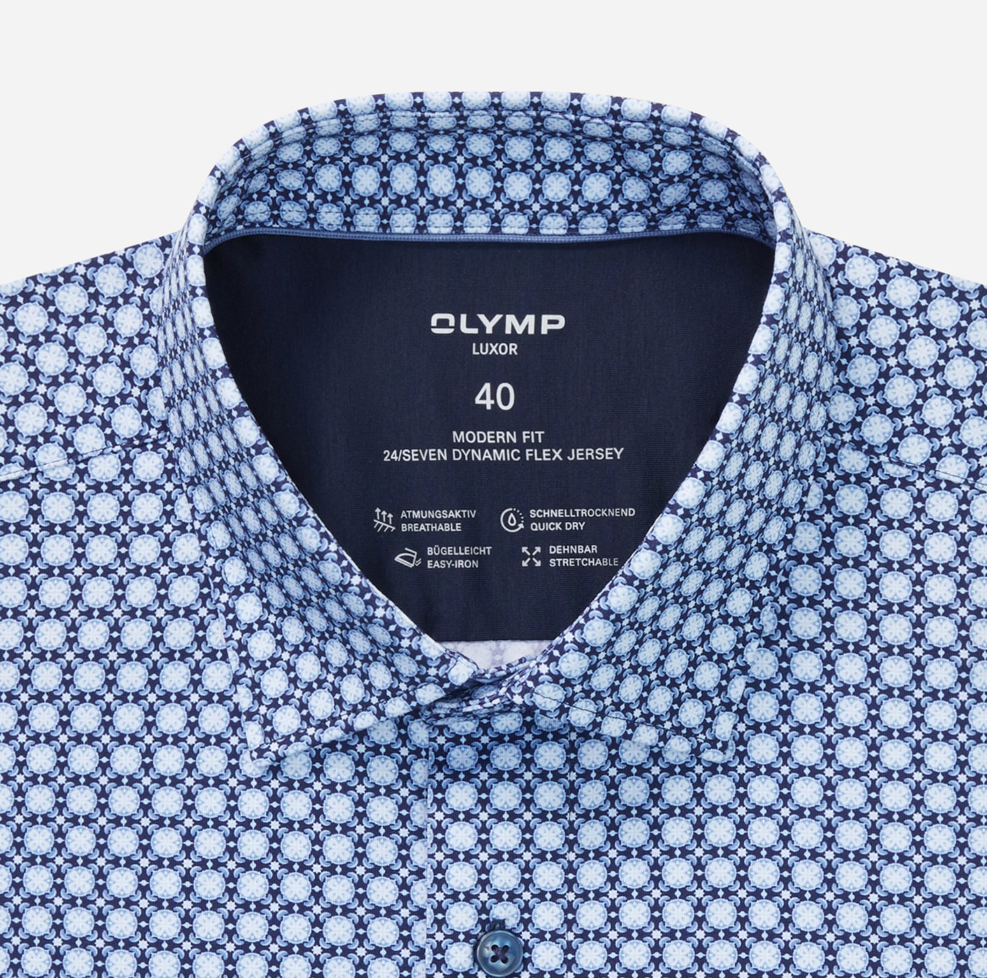 OLYMP Langarmhemd »24/7 - Luxor«, atmungsaktiv, modern fit, New-Kentkragen, Flex Jersey