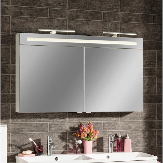 FACKELMANN Spiegelschrank »CL 120 - weiß«, Badmöbel Breite 120 cm, 2 Türen,  doppelseitig verspiegelt | BAUR