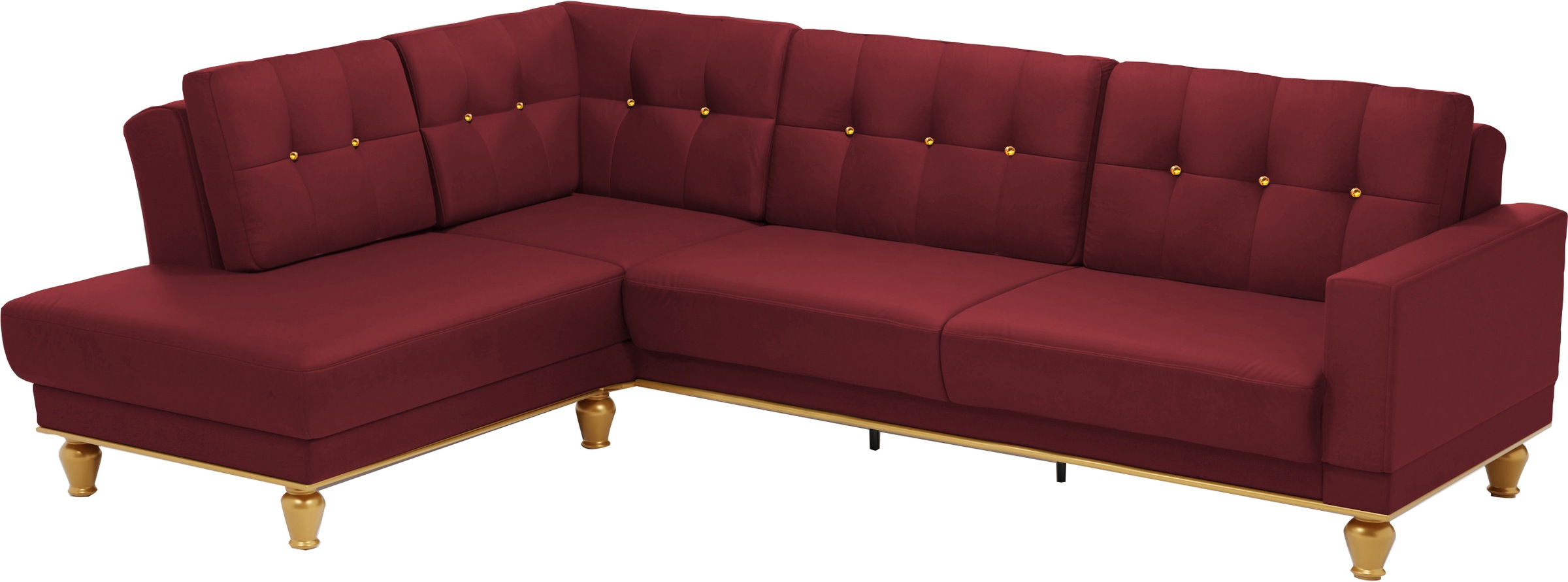 sit&more Ecksofa »Orient 5 L-Form«, mit Strass-Stein, wahlweise mit Bettfunktion und Bettkasten