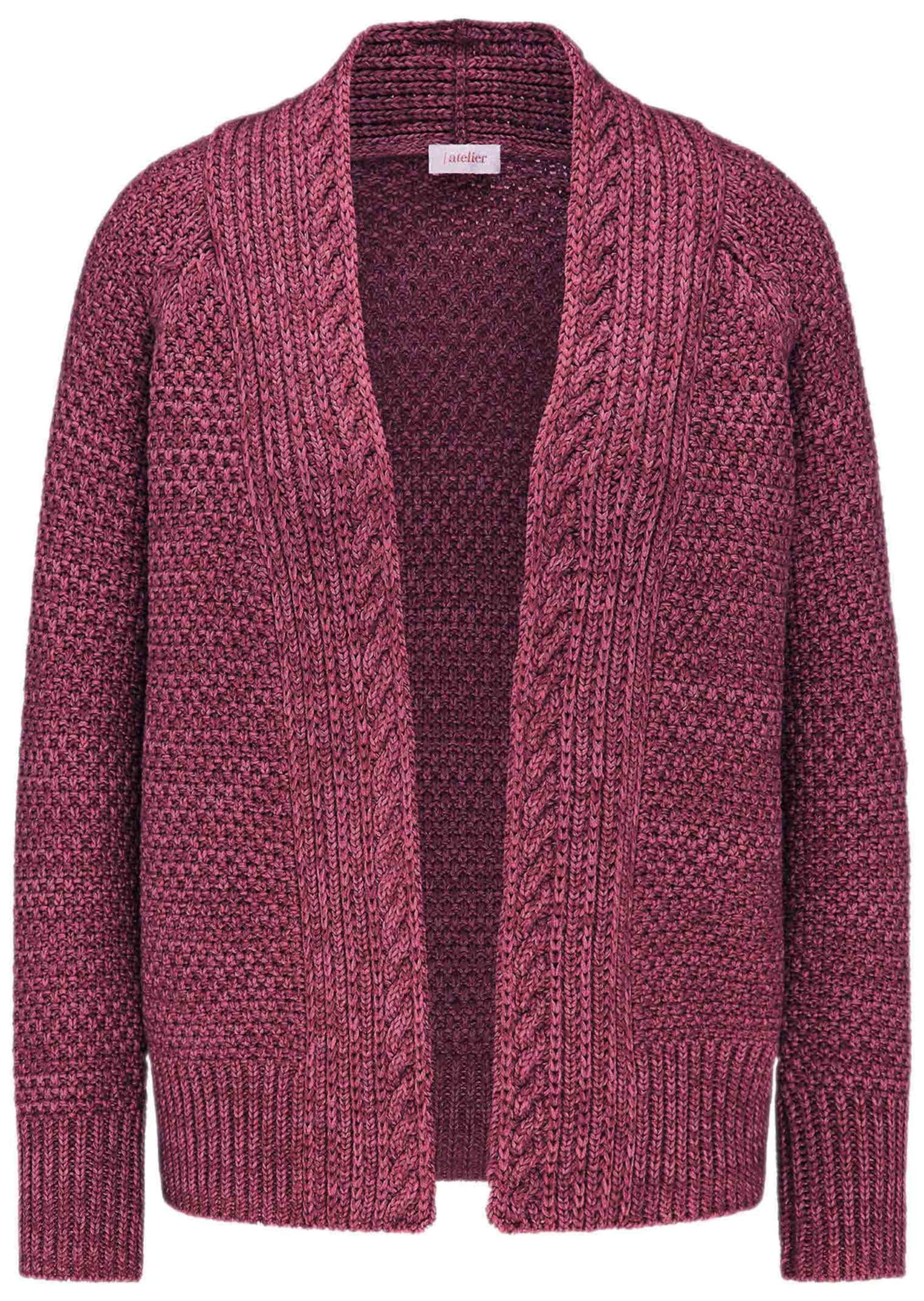 GOLDNER Strickjacke "Elegante Grobstrickjacke, Zopfmuster" Ohne