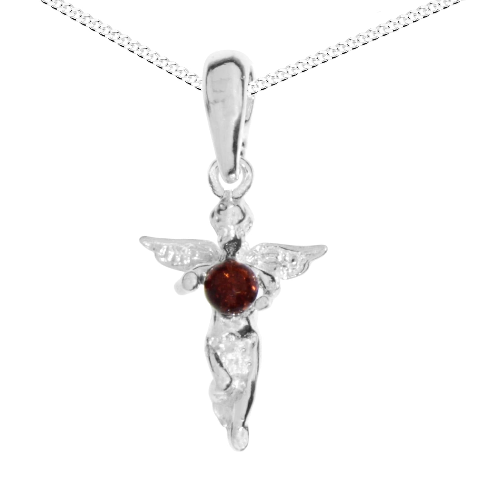 Ostsee-Schmuck Elf Pendant Necklace Silver 925 Amber 45cm