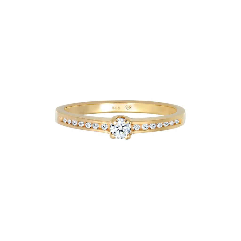 Elli DIAMONDS Verlobungsring »Verlobungsring Diamant (0.18 ct.) 585 Gelbgold«