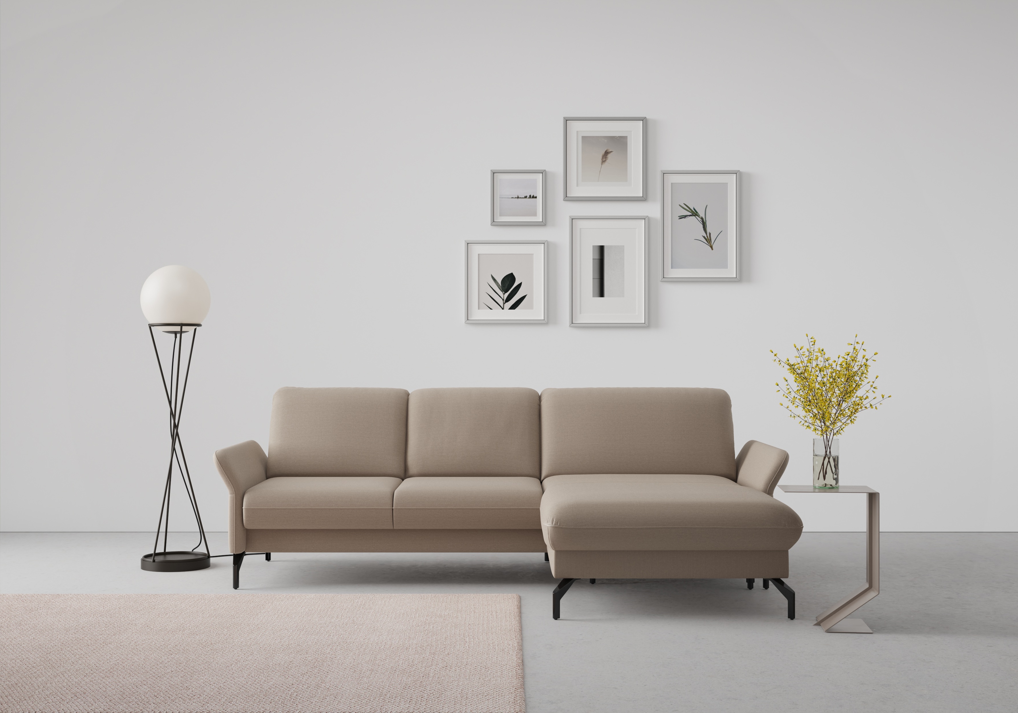 sit&more Ecksofa "Fashion L-Form" wahlweise mit Kopfteilverstellung und Vorziehsitz, motorisch