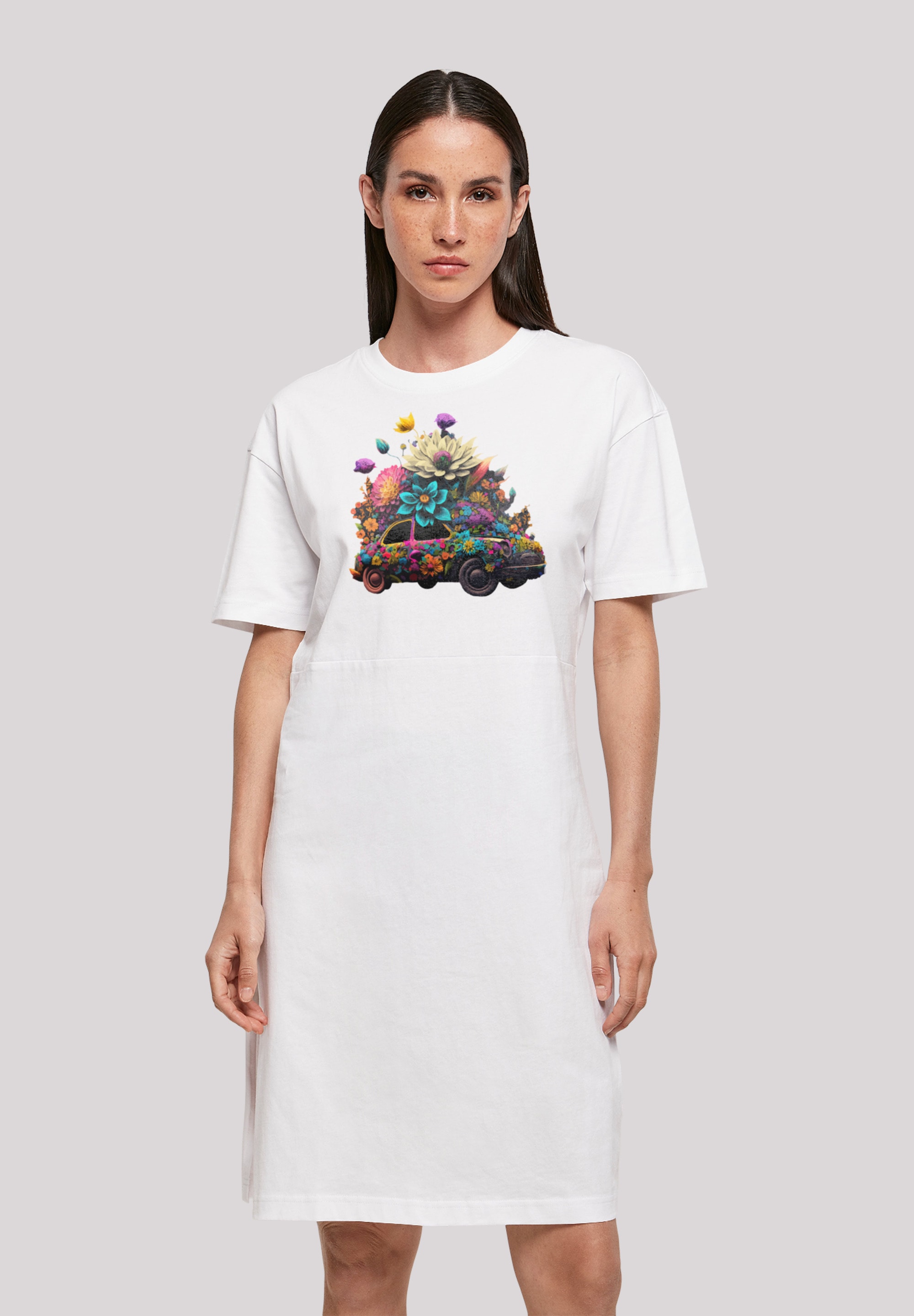F4NT4STIC Shirtkleid "Blumen Auto" Ohne Taschen Print günstig online kaufen