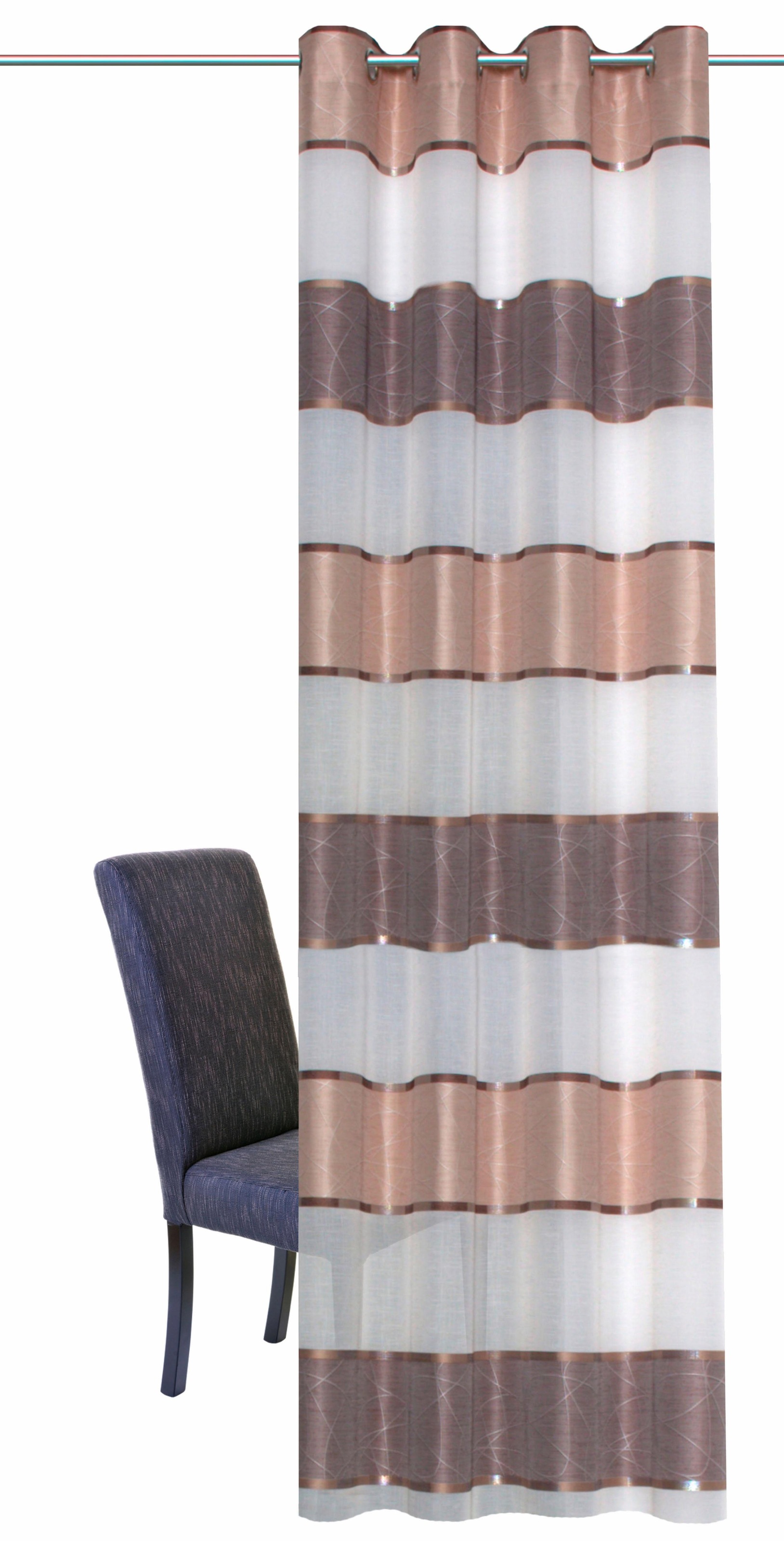 HOME WOHNIDEEN Vorhang "WALTERS" Ösen 1 Stk. tlg. HxB: 245x140, Querstreife günstig online kaufen