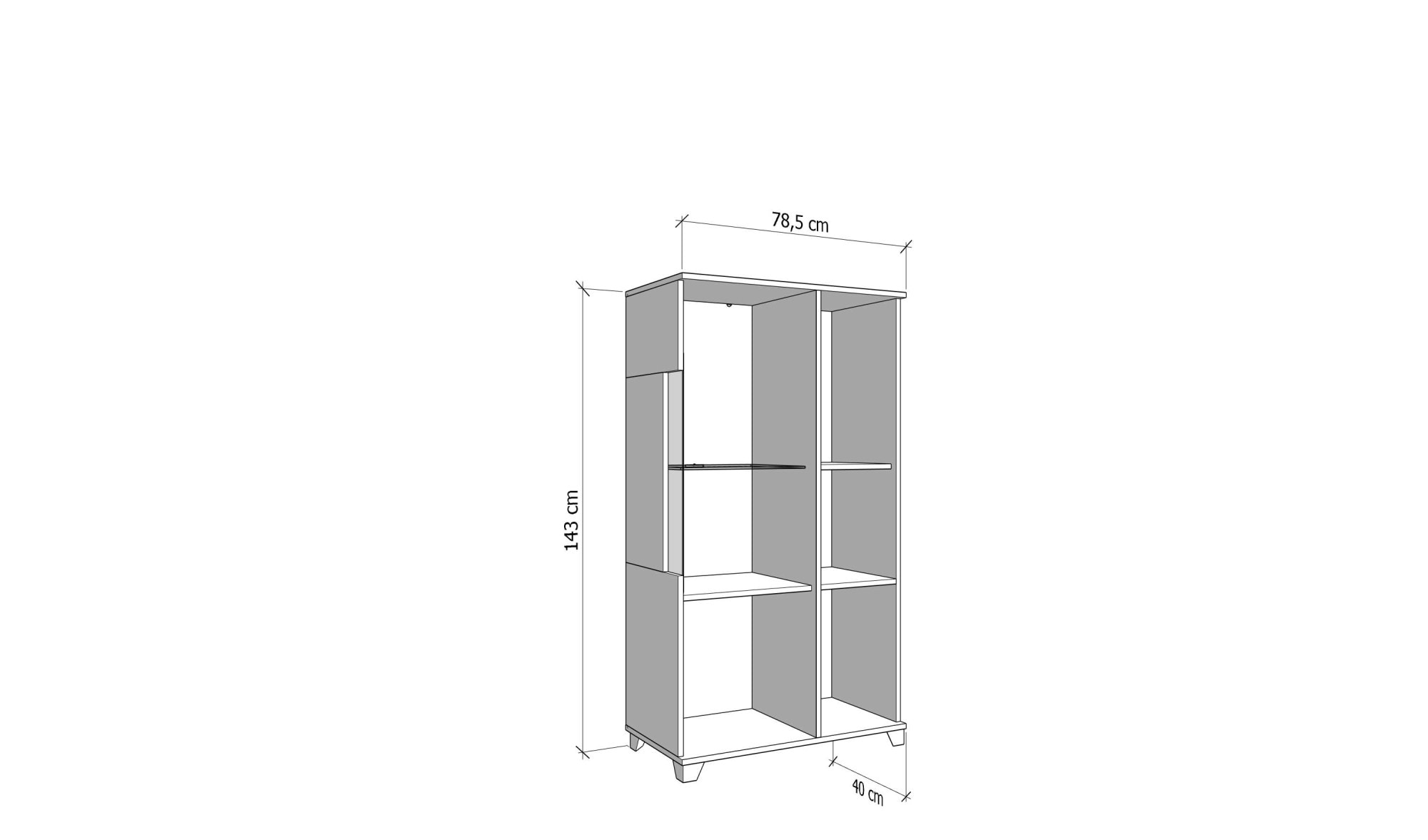 INOSIGN Highboard »Burgundy Sideboard, Stauraumschrank, Anrichte, Hochschrank, B93cm«, Hochglanzfronten und eine Innenausstattung in Flagstaff Eiche