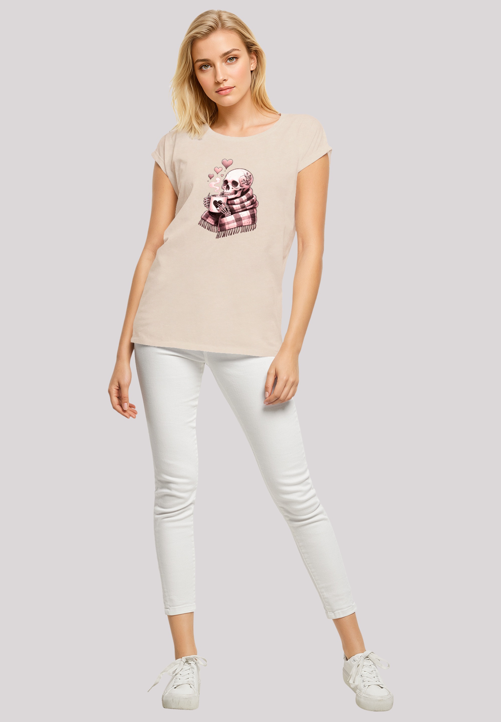 F4NT4STIC T-Shirt »Cozy Winter Skelett«, Premium Qualität