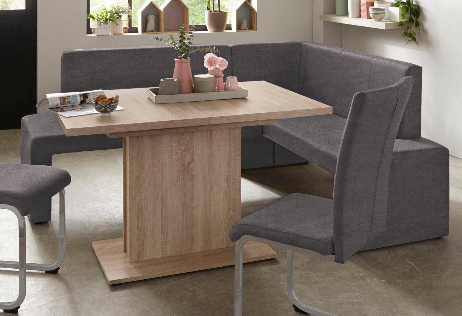Home affaire Freischwinger »Alex«, (Set), 2 St., Microfaser 2, Stuhl belastbar bis 120 Kg, Gestell im Chrom-Look