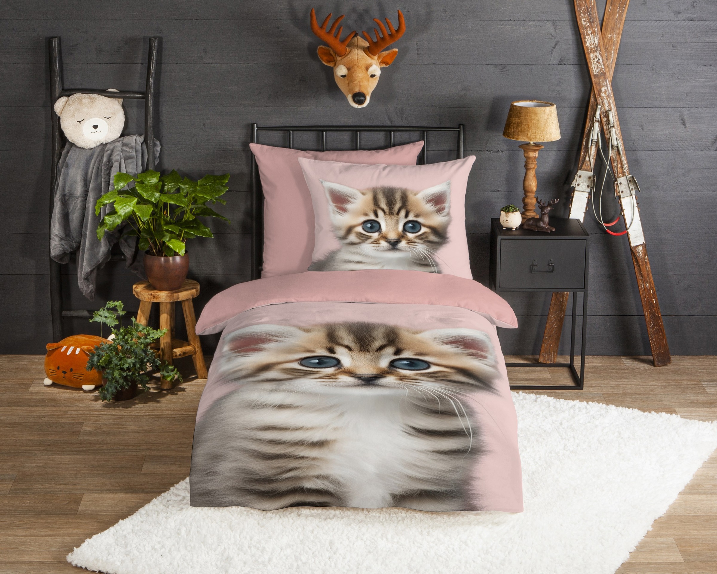 good morning Kinderbettwäsche "Meow" 2 Stk. tlg. Flanell, Biber, 135x200, W günstig online kaufen