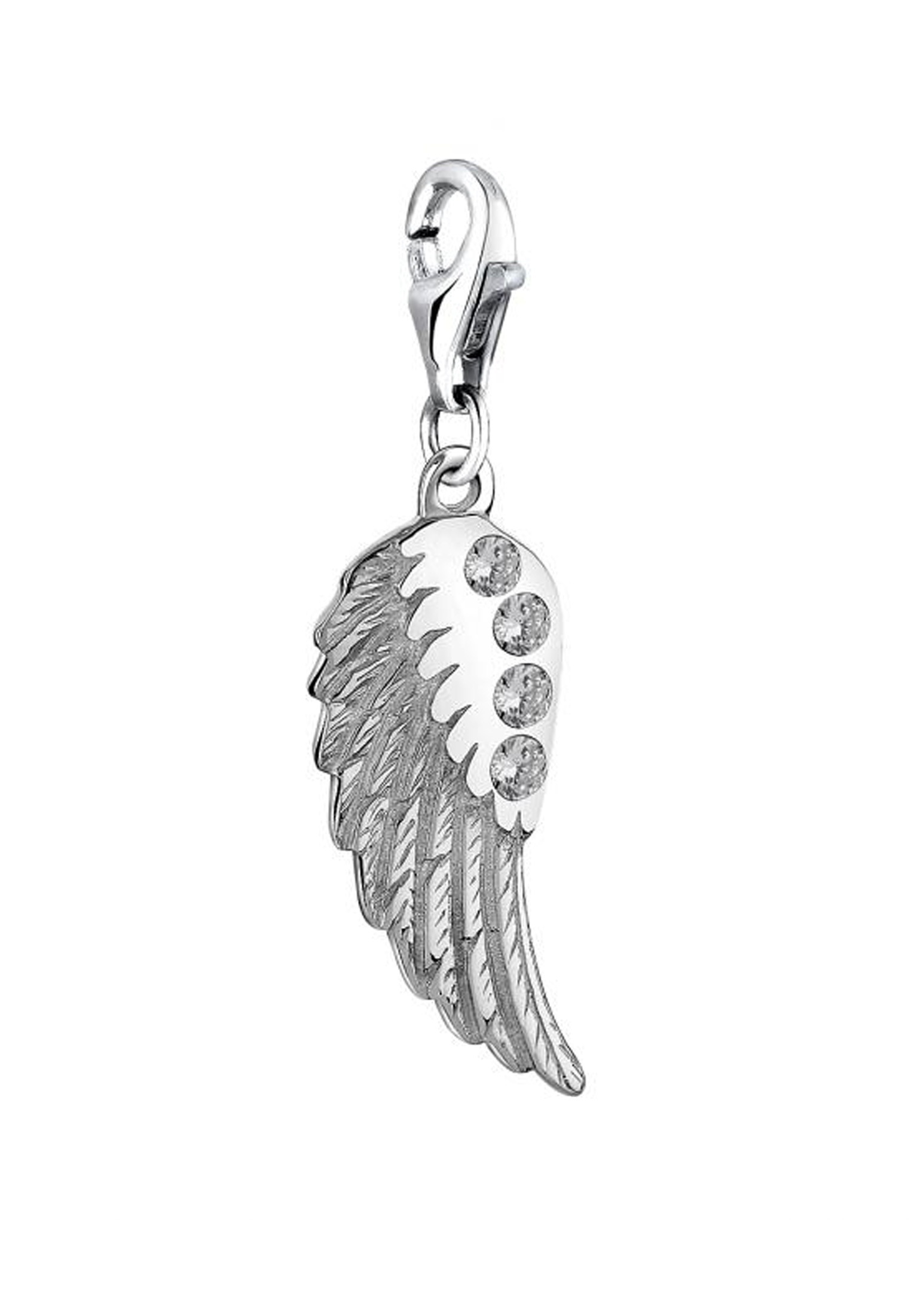 Nenalina Charm-Einhänger »Anhänger Flügel Zirkonia Glücksbringer 925 Silber«