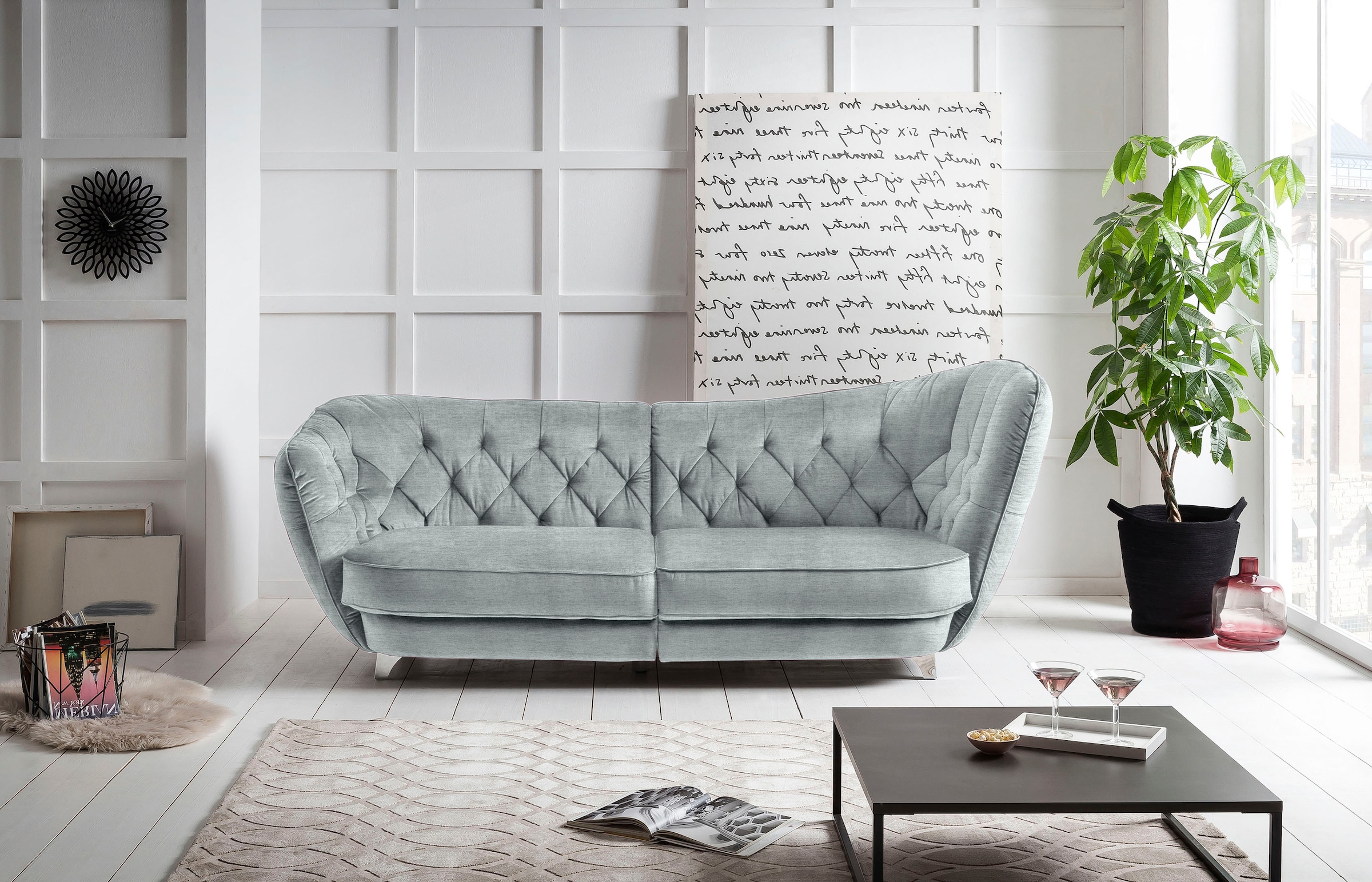 Leonique Big-Sofa »Retro«, stylischer Hochlehner