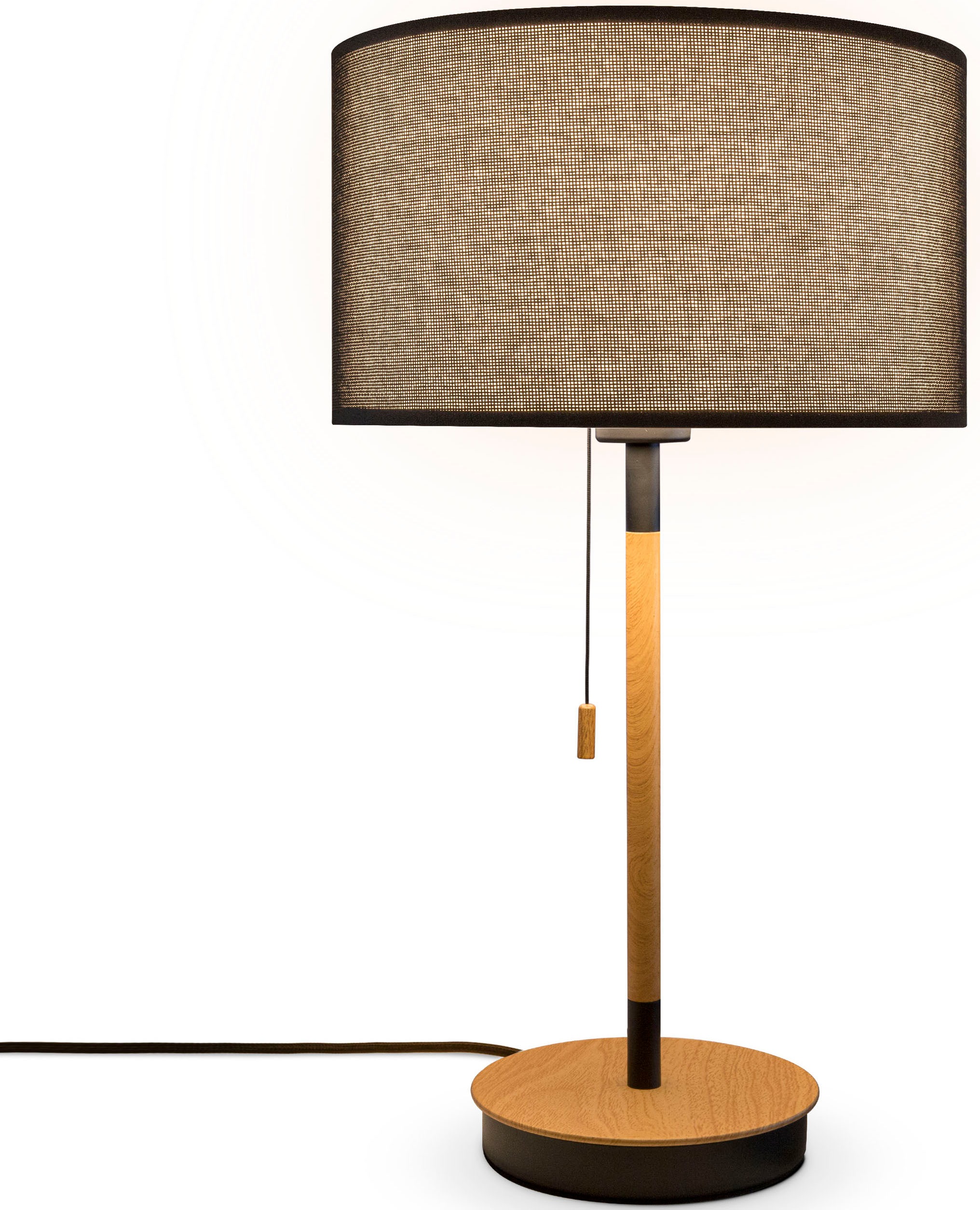Paco Home Tischleuchte »EK CA UNI COLOR«, Leuchtmittel E27 | ohne Leuchtmittel, Nacht Mit Schalter Stofflampe Vintage Skandinavisch