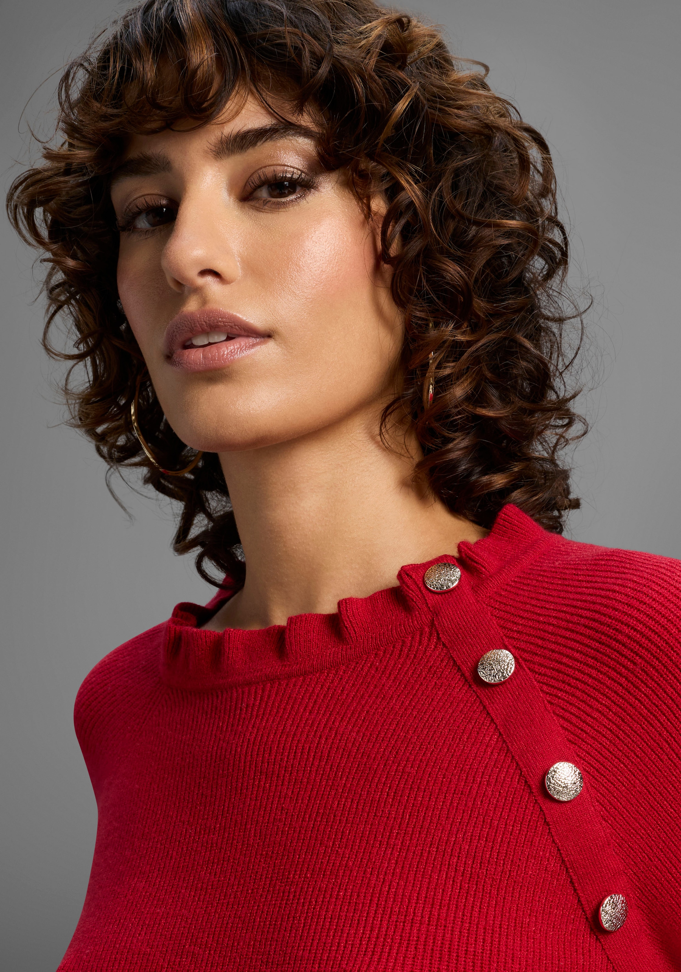 Laura Scott Strickpullover, mit femininem Kragen und Knöpfen - NEUE KOLLEKTION