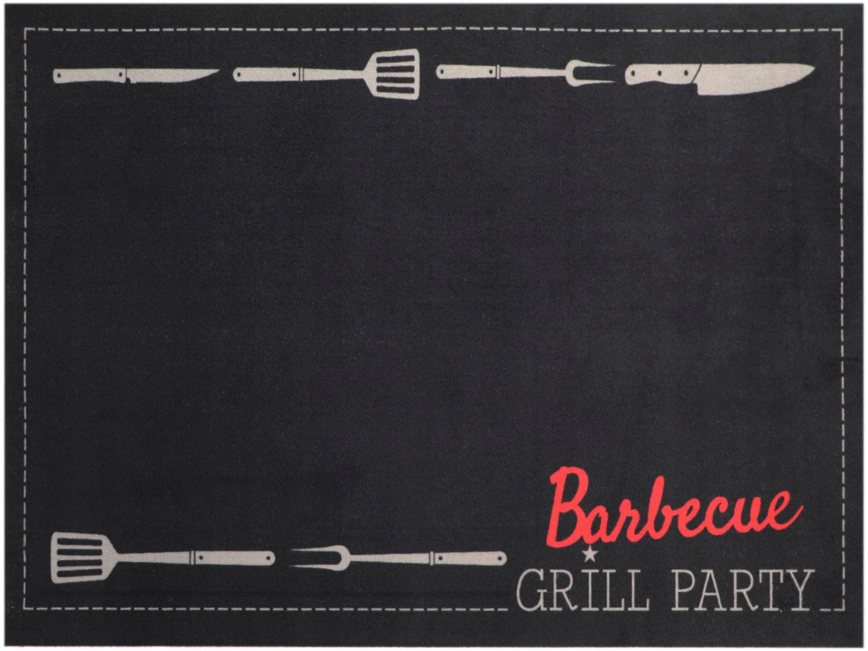 Primaflor-Ideen in Textil Fußmatte "BBQ Grillunterlage GRILL PARTY", rechteckig, 5 mm Höhe, Grillmatte ideal als Bodensc