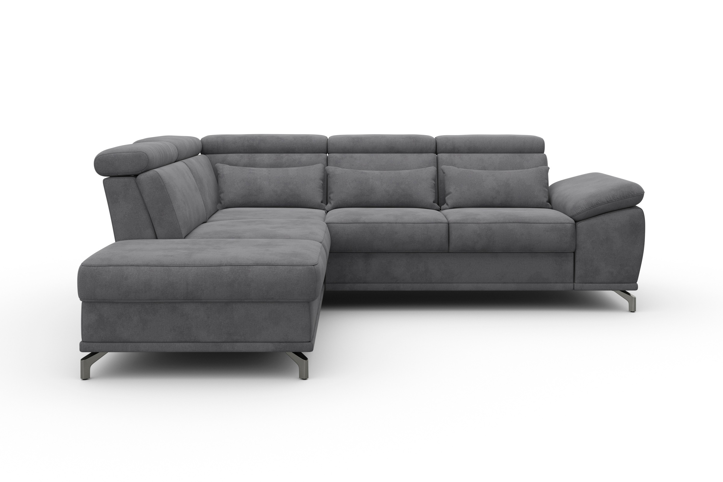 sit&more Ecksofa "Cabrio L-Form, B: 274 cm, mit Sitztiefen-, Arm- & Kopfteilverstellung" 3 Nierenkissen, Federkern, optional Schlaffunktion und Stauraum