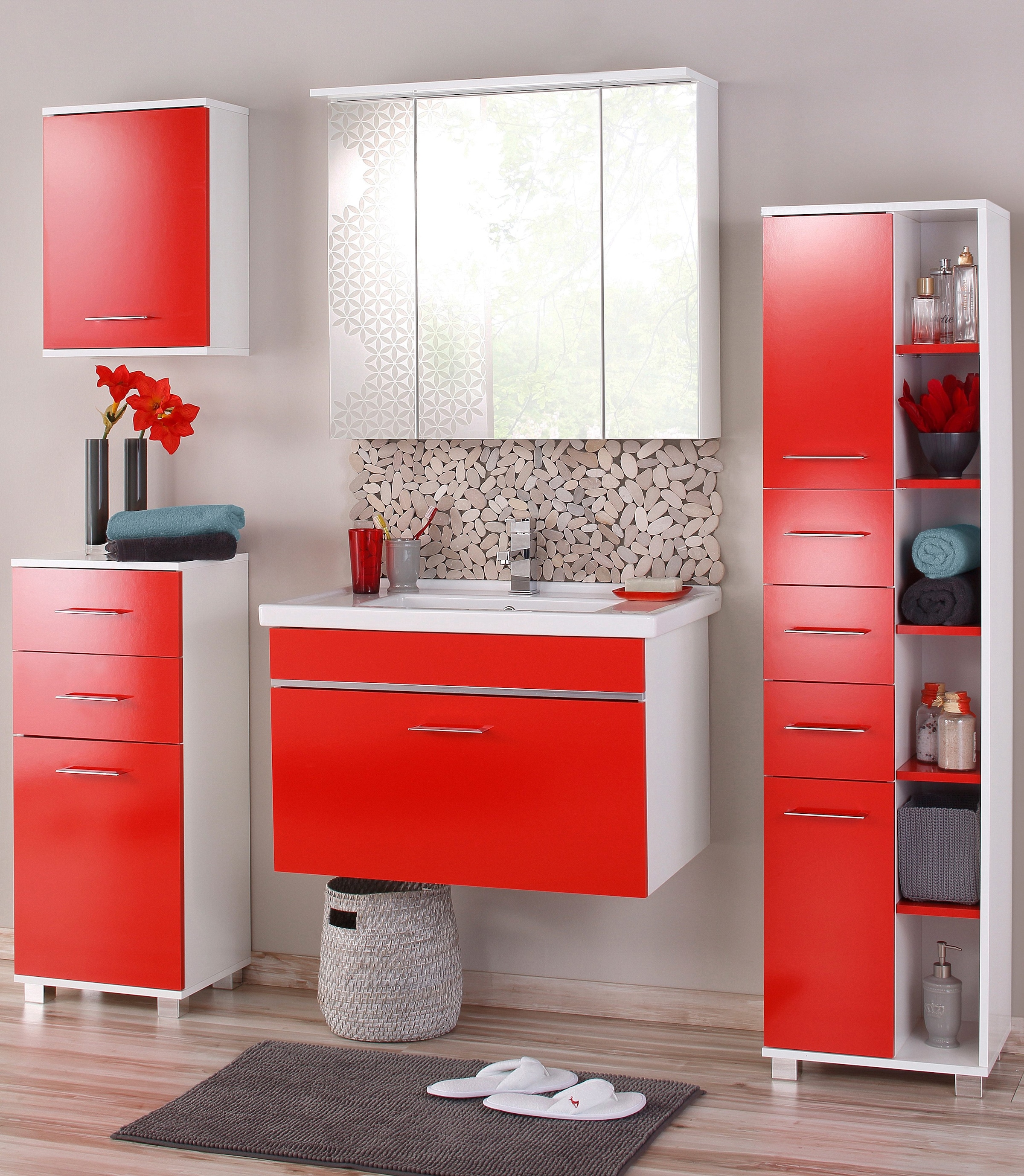 Schildmeyer Spiegelschrank »Profil 16 made in Germany«, Breite 80 cm, 3-türig, LED-Beleuchtung, Schalter-/Steckdosenbox