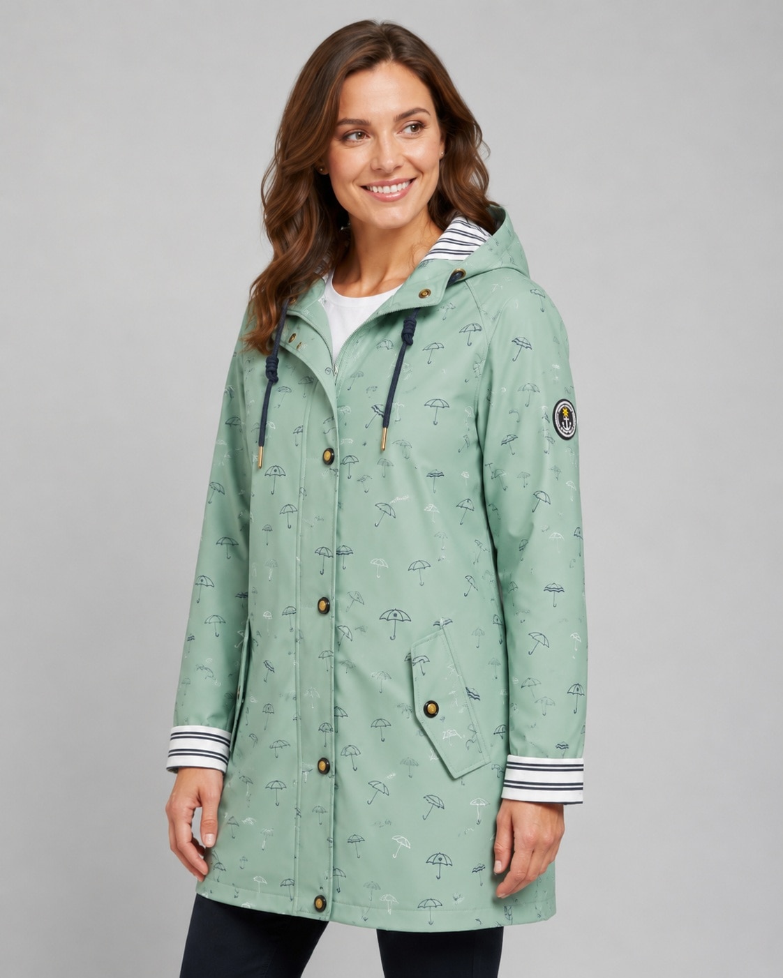 ankerglut Allwetterjacke "Friesennerz Ankerglutwolke II Regenmantel, Longjacket" mit Kapuze auch in Großen Größen erhältlich