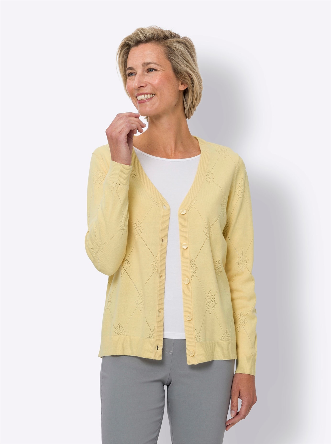 Classic Basics Ajourstrickjacke günstig online kaufen
