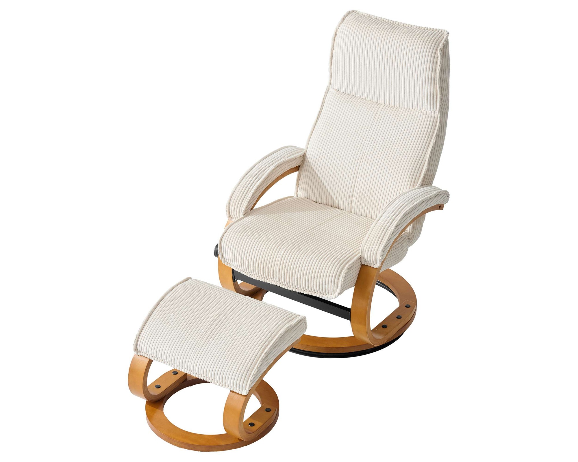 Home affaire Relaxsessel »Paris, mit Hocker - OTTO. Verlässliche Qualität.« bestehend aus Sessel und Hocker,  manuelle Relaxfunktion mit Drehfunktion, neu: Cord-Bezug