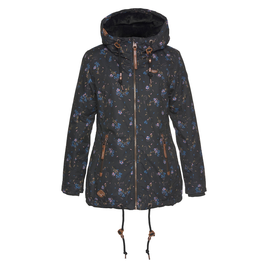 Ragwear Funktionsparka »ZUZKA FLOWERS O«, mit Kapuze, Outdoorjacke im Allover-Flower-Print-Design, Waterproof Fabric