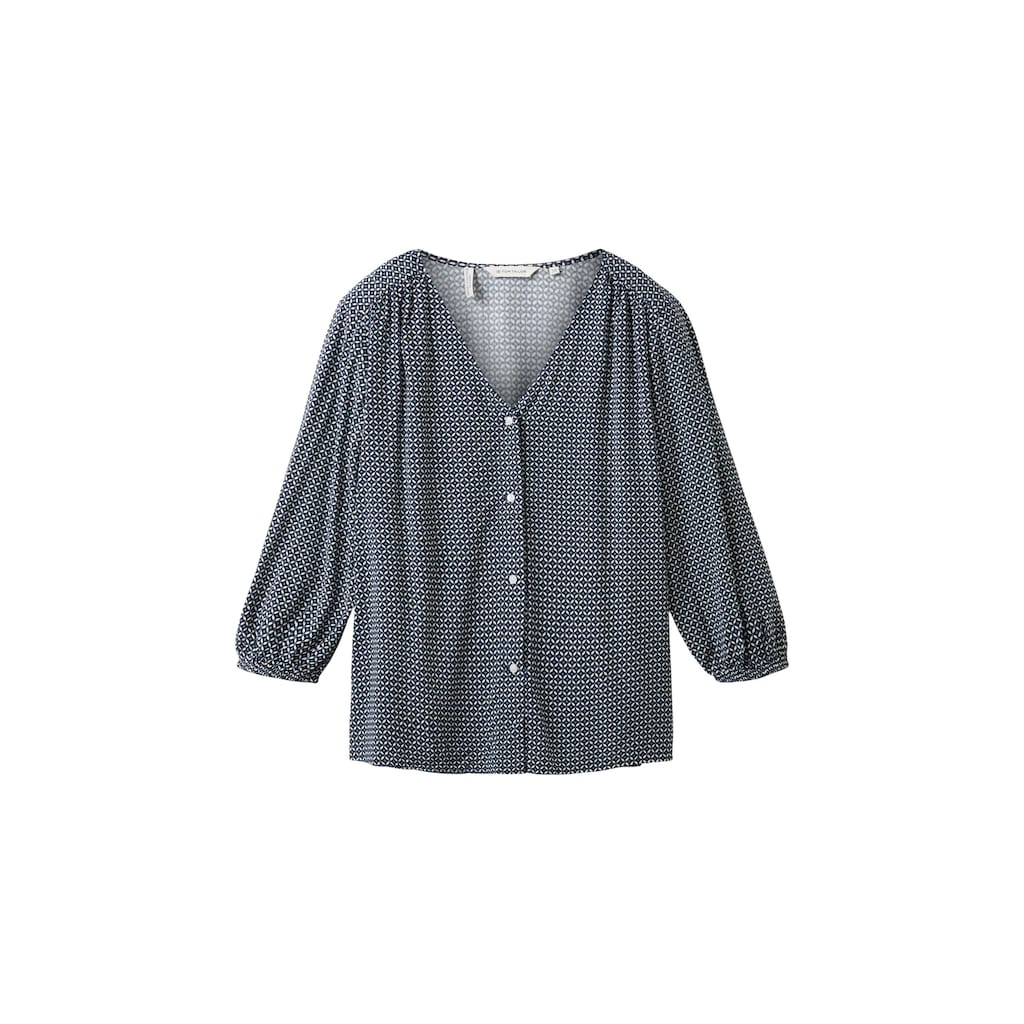 TOM TAILOR Druckbluse, mit durchgehender Knopfleiste