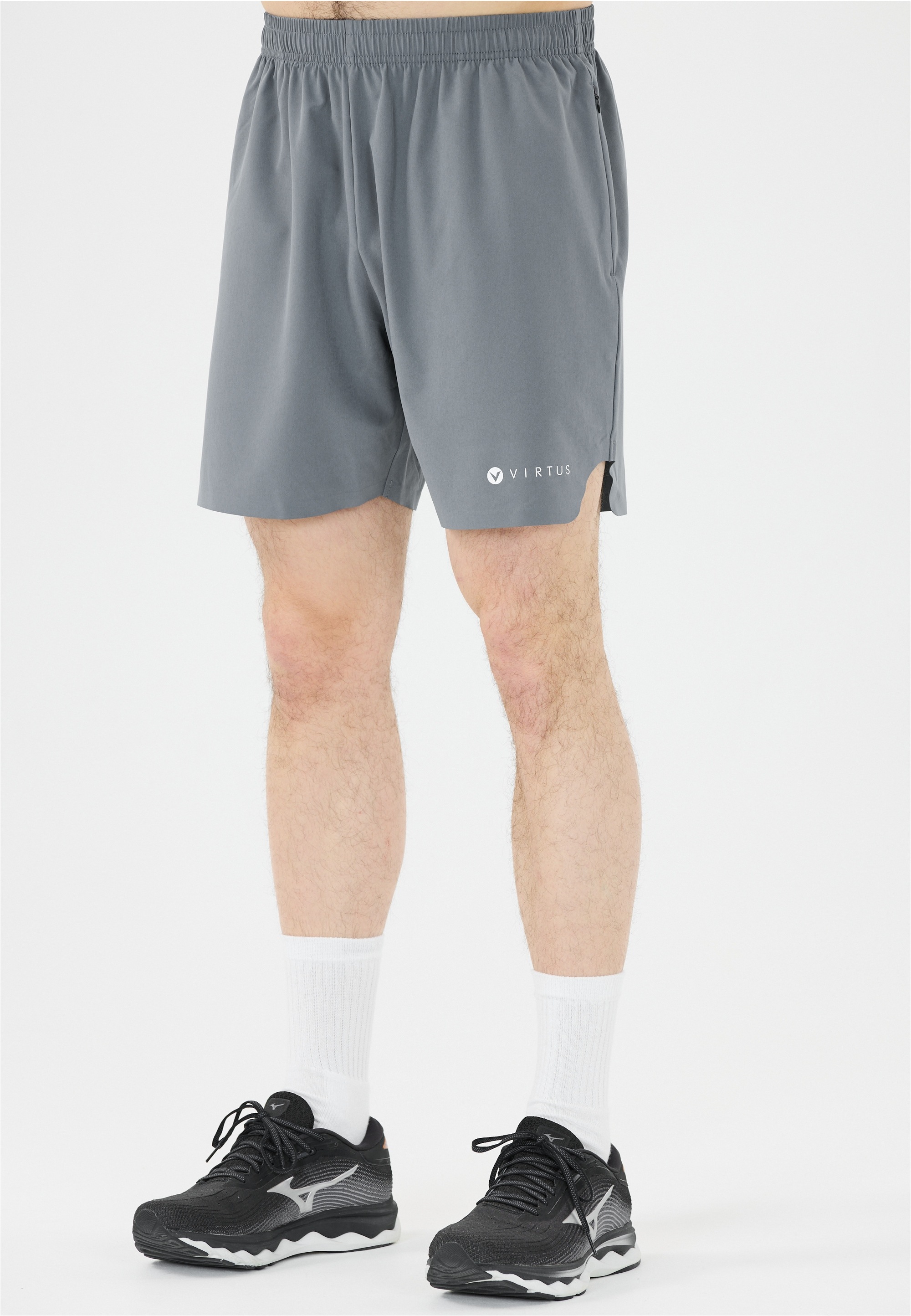 VIRTUS Herren Shorts "Spier"grau, Gr. XL, unifarben, 90% Polyester, 10% Elasthan, Hosen, mit feuchtigkeitsregulierenden Eigenschaften