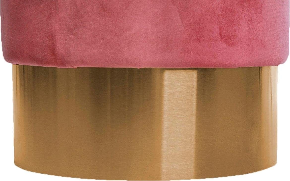Kayoom Hocker »Nano 110, Hocker in stilvollem Design, runde Form, mit Fuß aus Metall«, (1 St.), Golz Akzente, mit pflegeleichtem Stoffbezug, runde Form