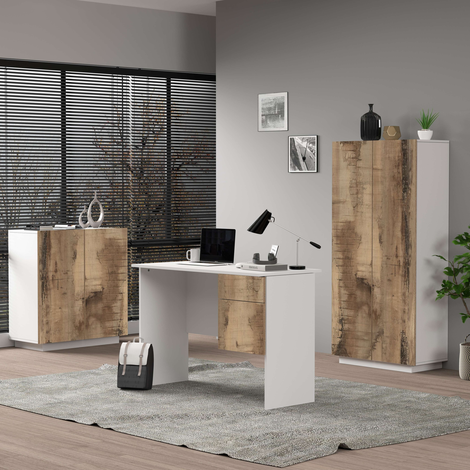 INOSIGN Schreibtisch »Coro, kleiner Computertisch, Bürotisch«, mit 1 Tür & 1 Schublade, Breite 110 cm, Made in Italy