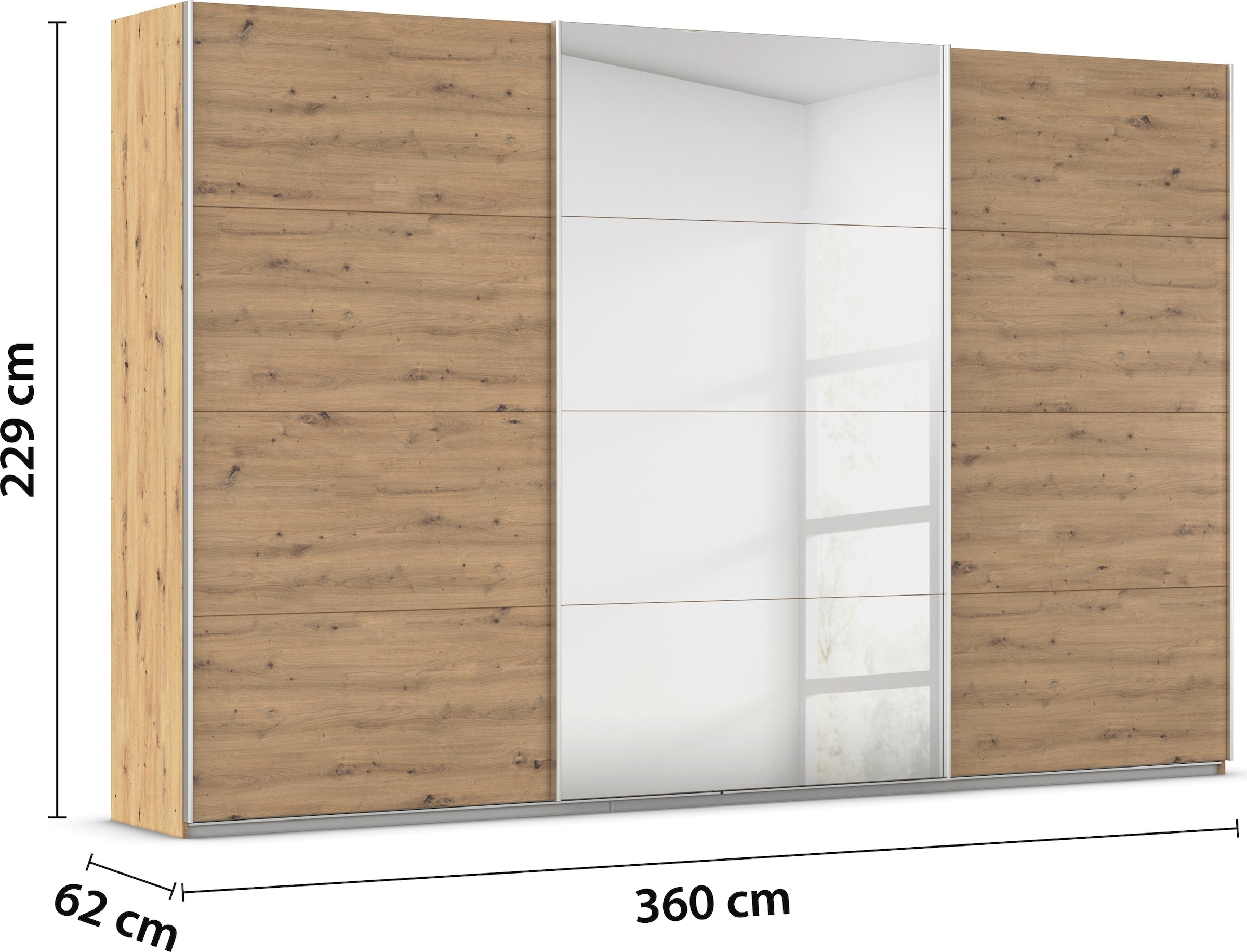rauch Schwebetürenschrank »Kleiderschrank Schrank Garderobe AGORDO«, Top Innenausstattung, in 4 Breiten und 2 Höhen MADE IN GERMANY