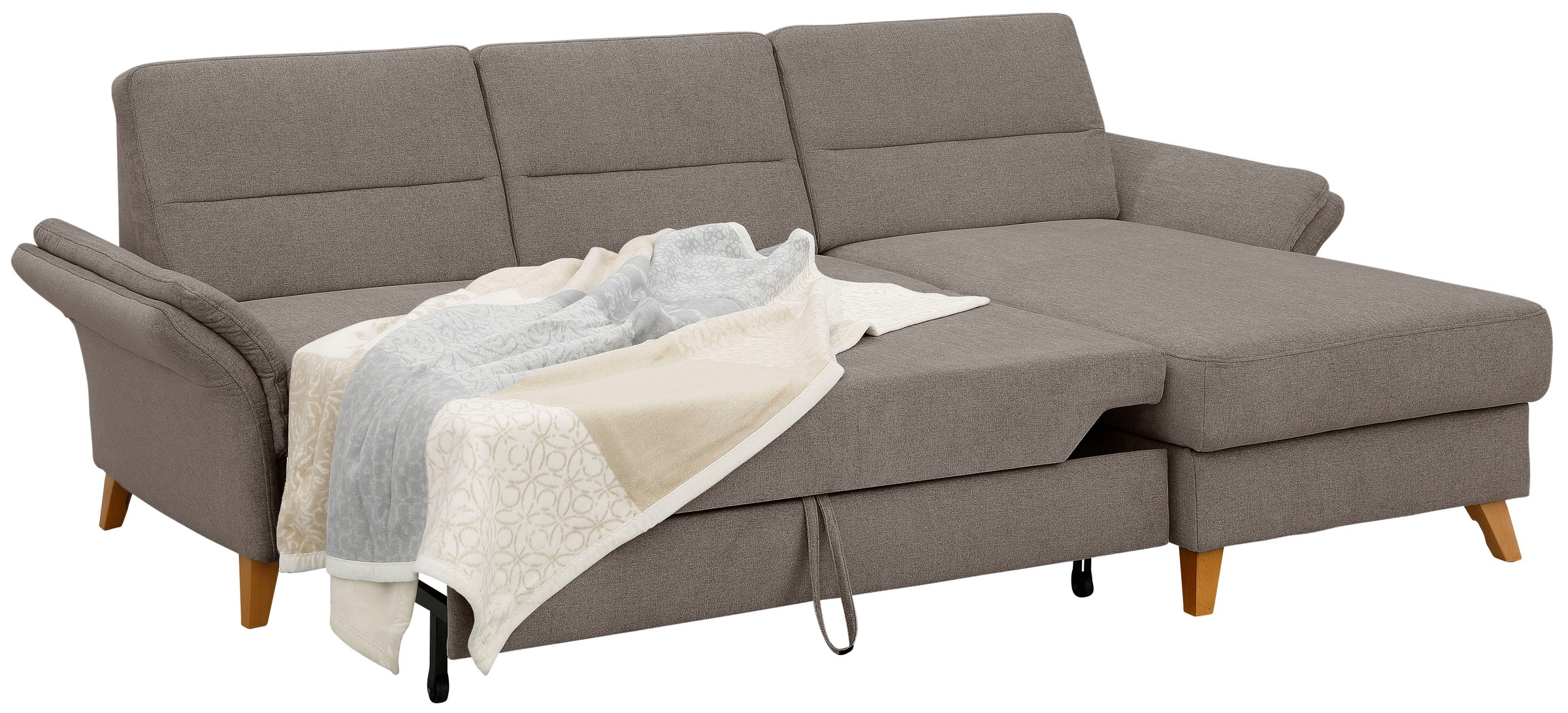 Home affaire Ecksofa »Westerland L-Form«, Federkern-Polsterung, wahlweise mit Bettfunktion, Bettkasten