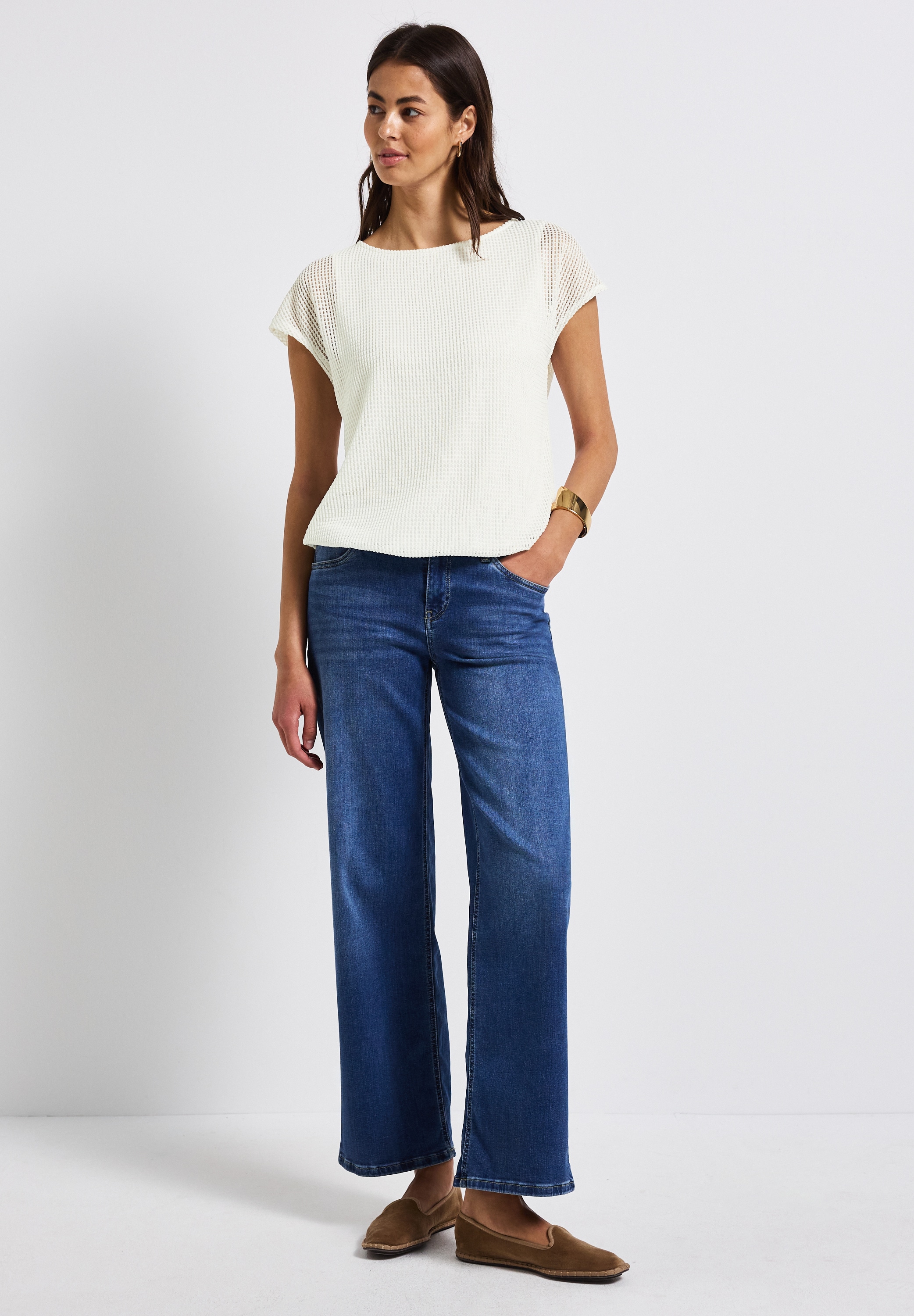 STREET ONE 2-in-1-Shirt, in Mesh-Optik