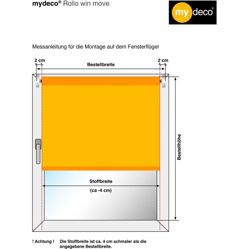 mydeco Seitenzugrollo »Win move«, Lichtschutz, Sichtschutz, ohne Bohren, freihängend