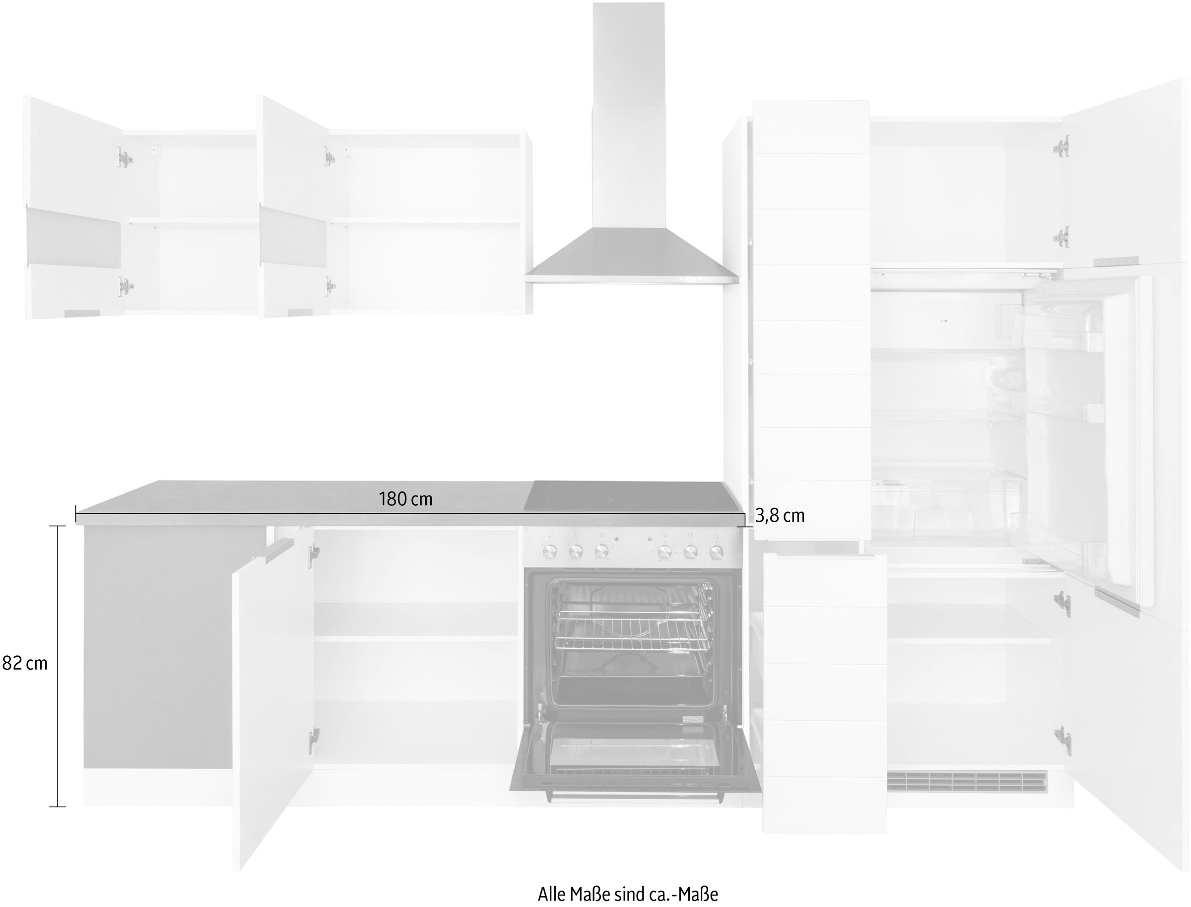 KOCHSTATION Winkelküche »KS-Luhe«, Stellbreite 240x270 cm, wahlweise mit oder ohne E-Geräten, MDF-Fronten
