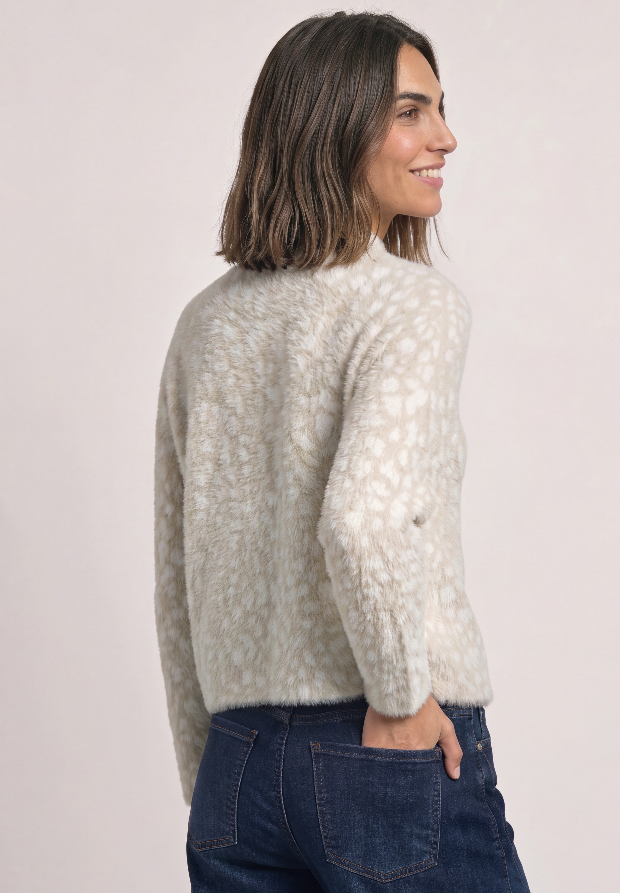 STREET ONE Jacquardstrickjacke mit Stehkragen