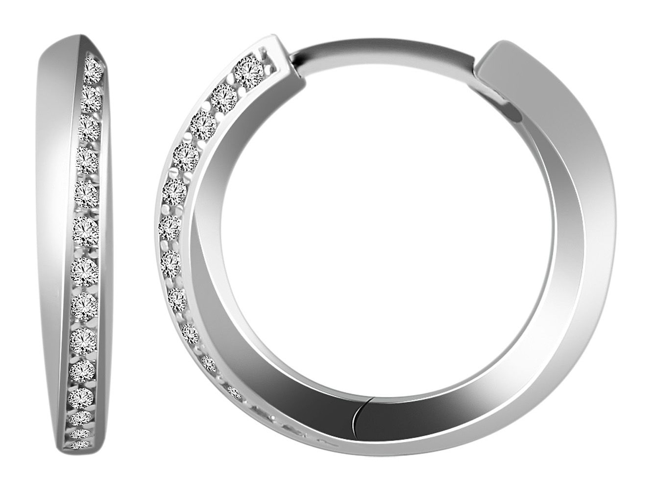 Adelia´s Klappcreolen »Damen Ohrringe – Klappcreole aus 925 Silber mit Zirkonia« Ideal als Geschenk – dezent und elegant