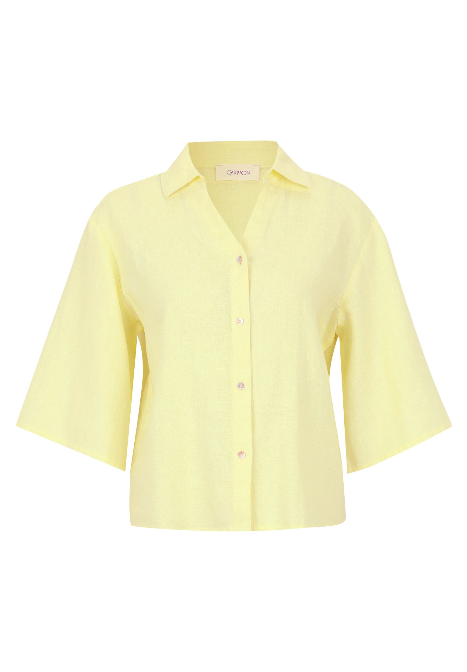 Cartoon Kurzarmbluse "Damen mit Kragen" günstig online kaufen