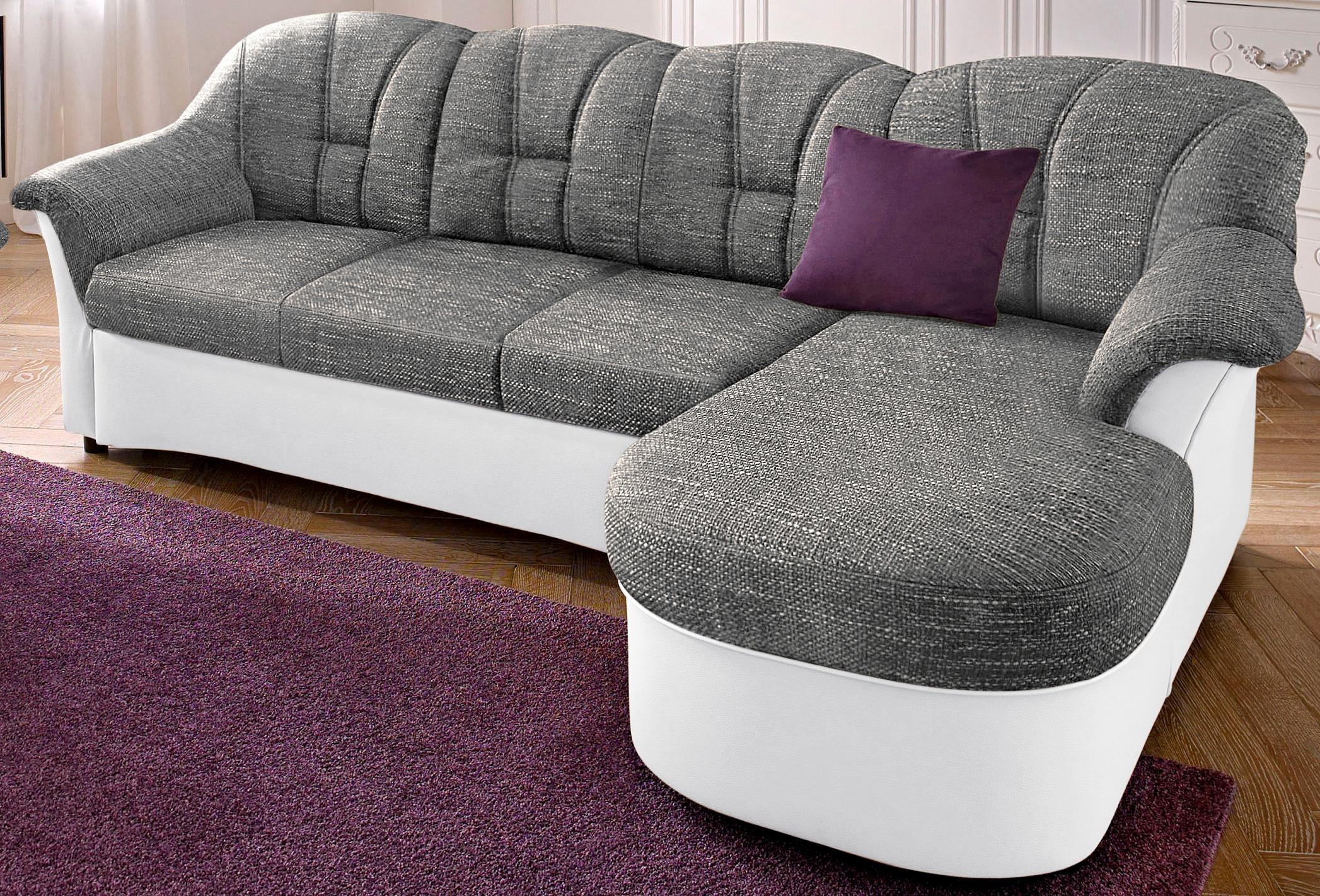 DOMO collection Ecksofa "FLORES Schlafsofa, 233x142x86 cm, L-Form" whlw. mit Bettfunktion, whlw. mit Federkern