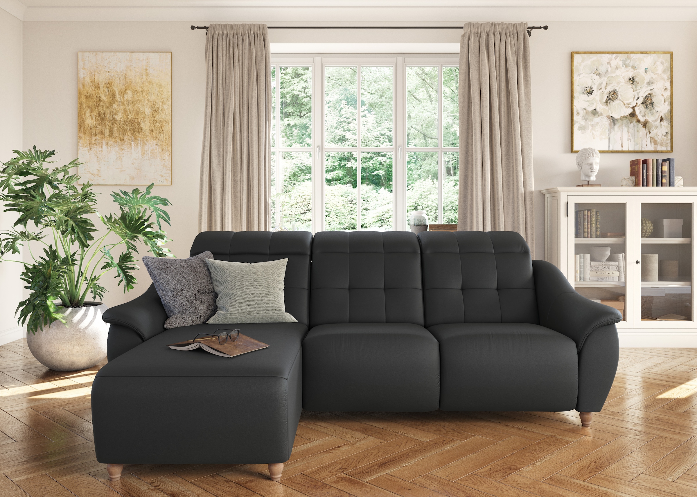 Home affaire Ecksofa "Boston L-Form" Kopfteilverstellung an jeder Sitzfläch günstig online kaufen