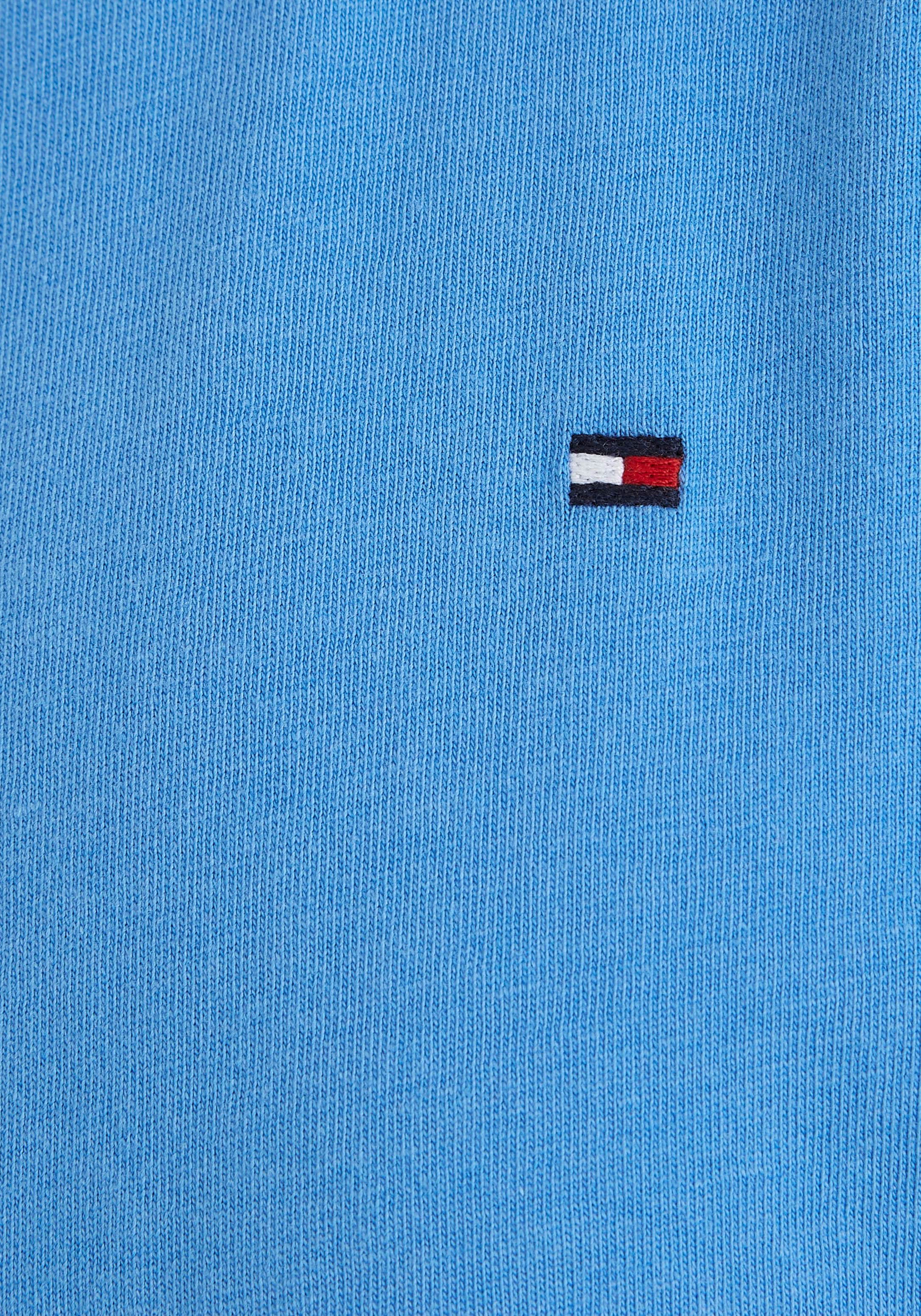 Tommy Hilfiger T-Shirt »ESSENTIAL RUFFLE SLEEVE TOP S/S«, mit Bogenkante, Logostickerei