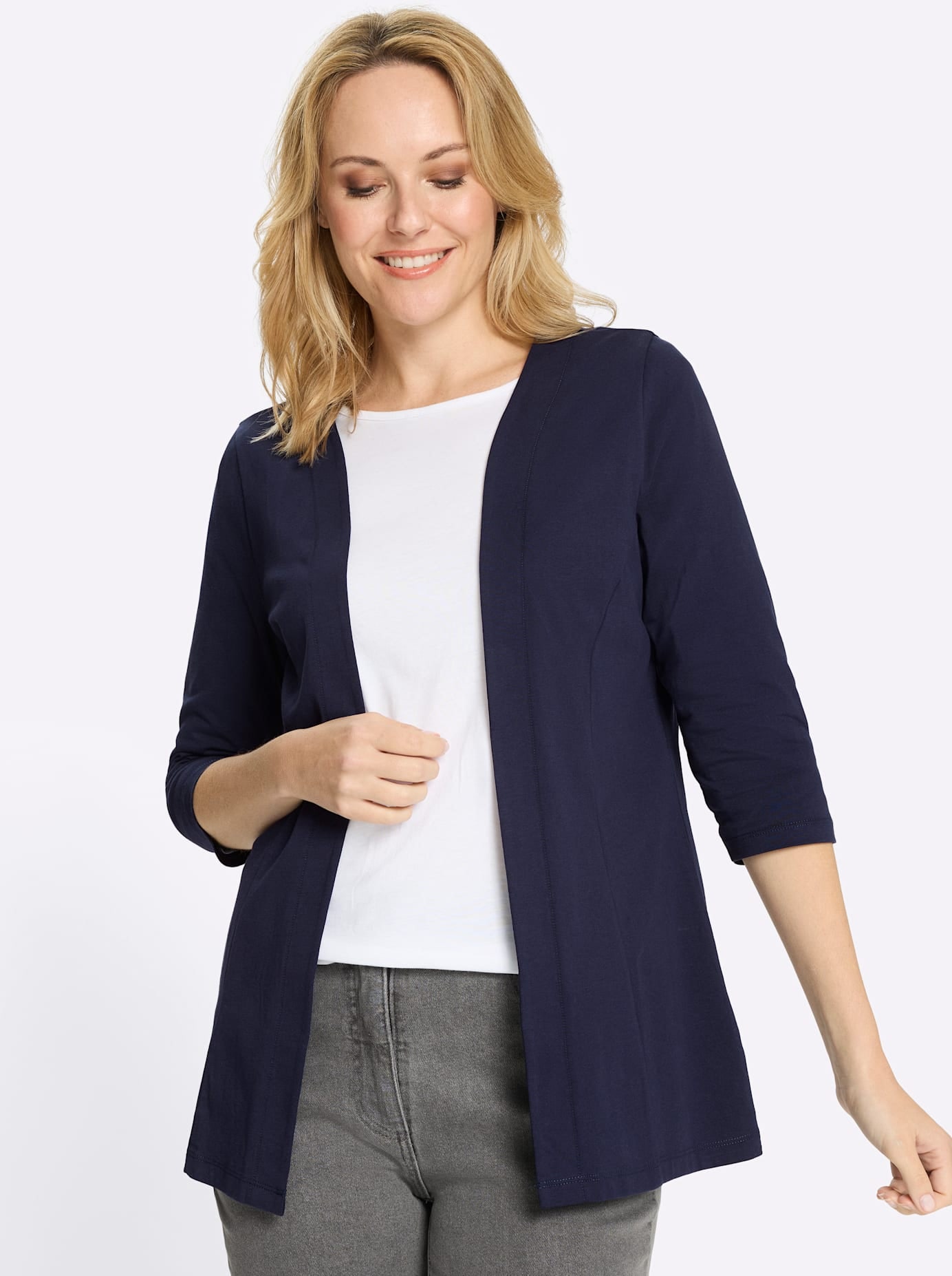 Damen Shirtjacke "Shirtjacke"marine, Gr. 42, unifarben, 100% Baumwolle, Shirts