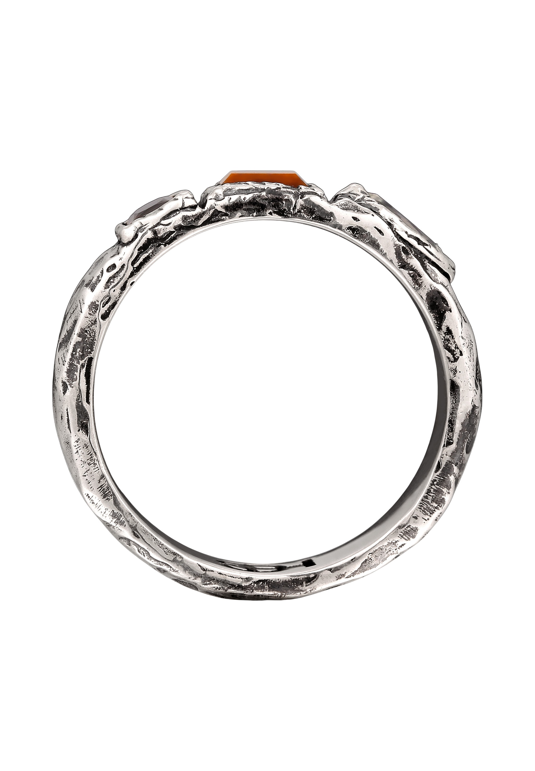 HAZE & GLORY Partnerring »Ring Ring Unisex Quarz Braun 925 Sterling Silber«