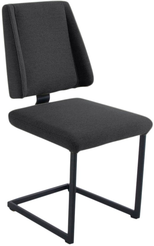K+W Komfort & Wohnen Esszimmerstuhl "Longbeach, Freischwinger" () 1 Stk.mit Gestell und Abstandshalter in Metall schwarz Struktur, Sitzkomfort