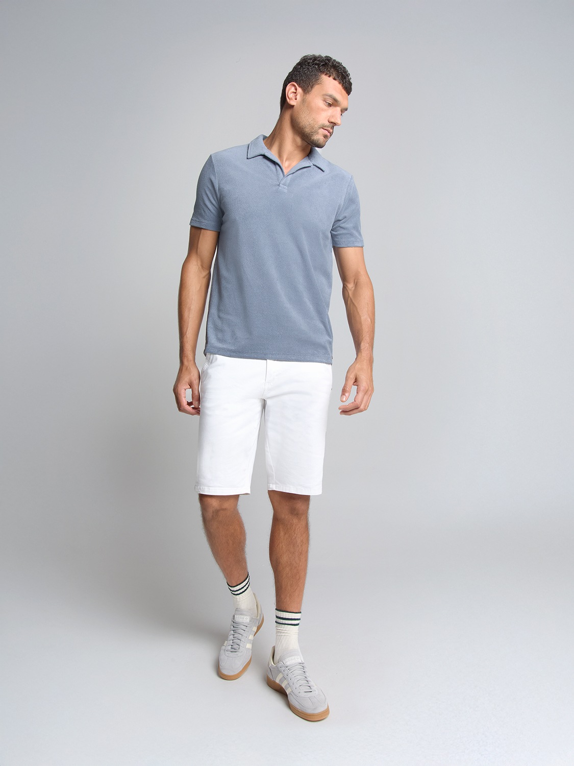 NO EXCESS T-Shirt »No Excess Poloshirt aus Frottee-Strick«