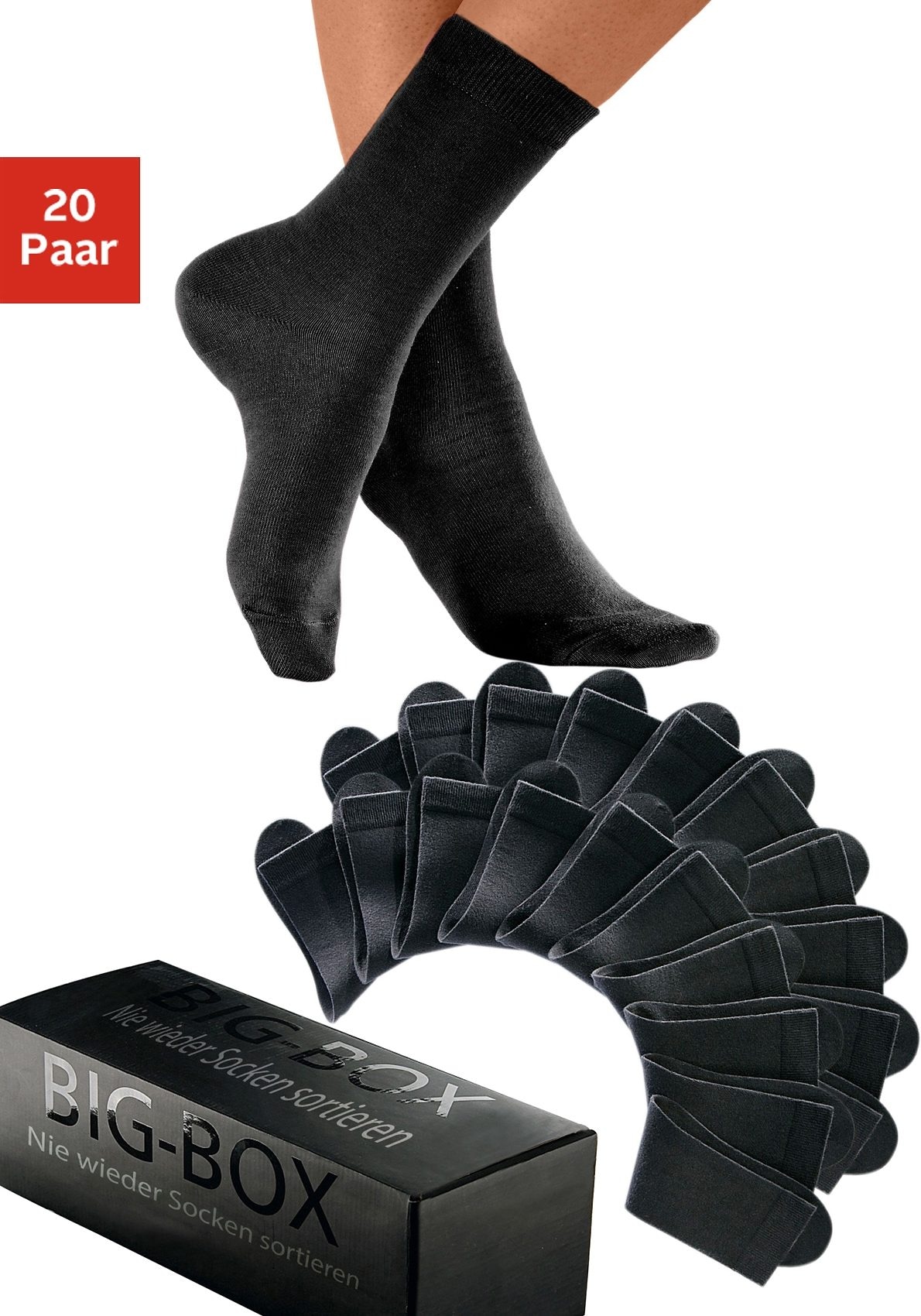 Go in Basicsocken "Damensocken in der Großpackung" Box, 20 Stk. tlg. in der Big-Box