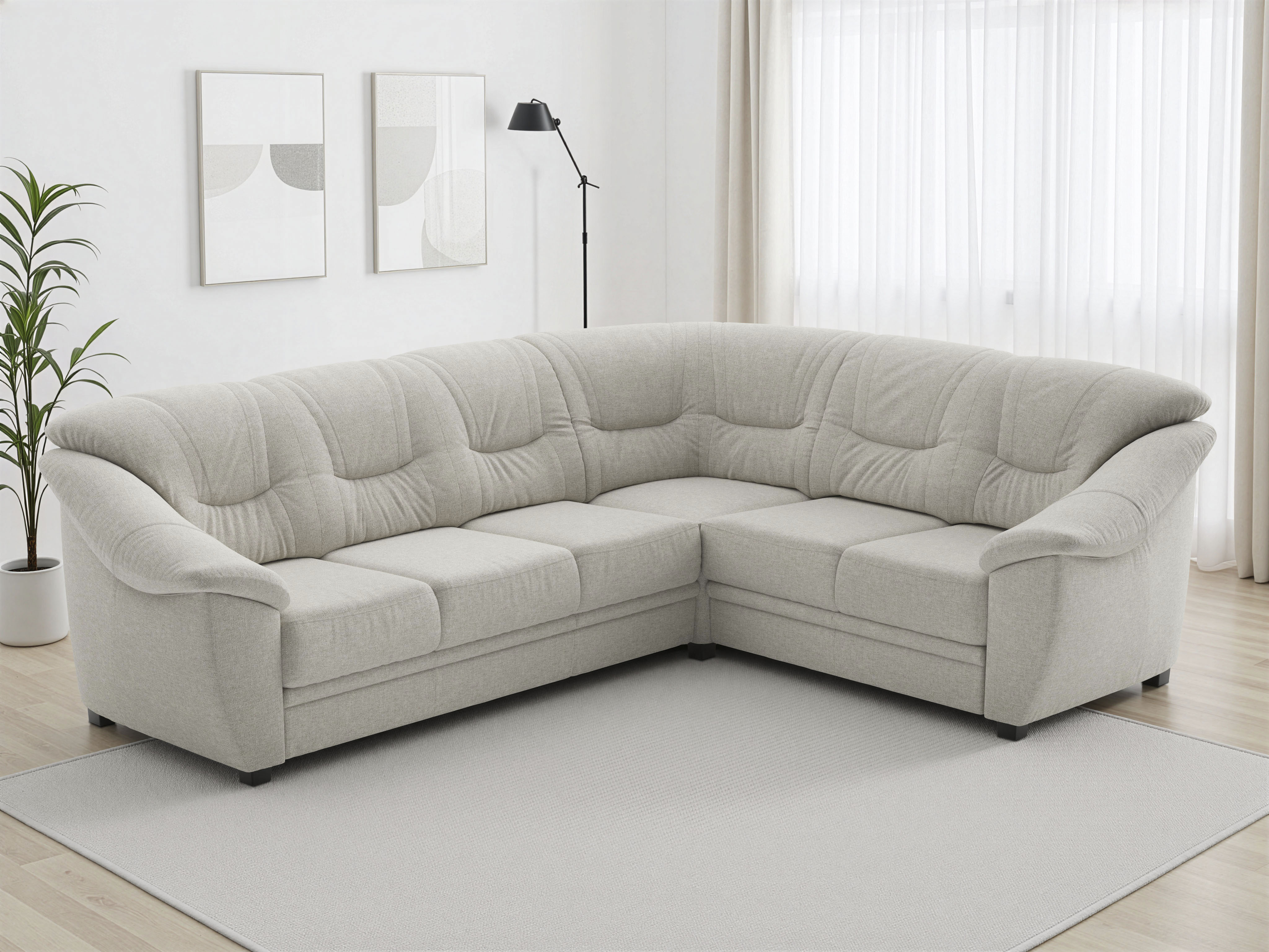 sit&more Ecksofa "Savona L-Form, B. 262 cm, Komfortsitz, Eckcouch mit Stoff- & Lederwahl" optional Schlaffunktion, Liegefl. 120x195 cm